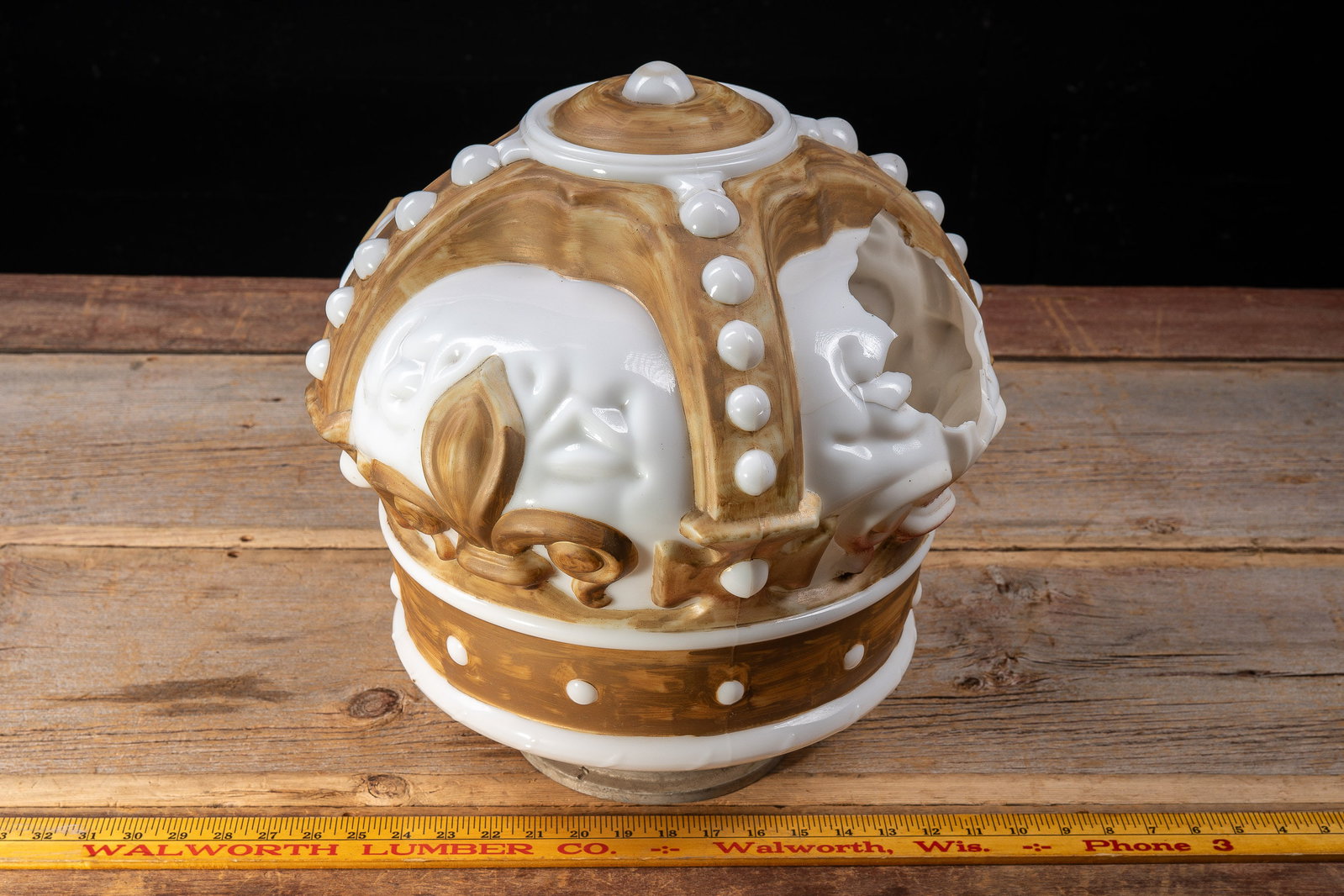 Standard Oil Gold Crown Milk Glass Gas Pump Globe - 11
