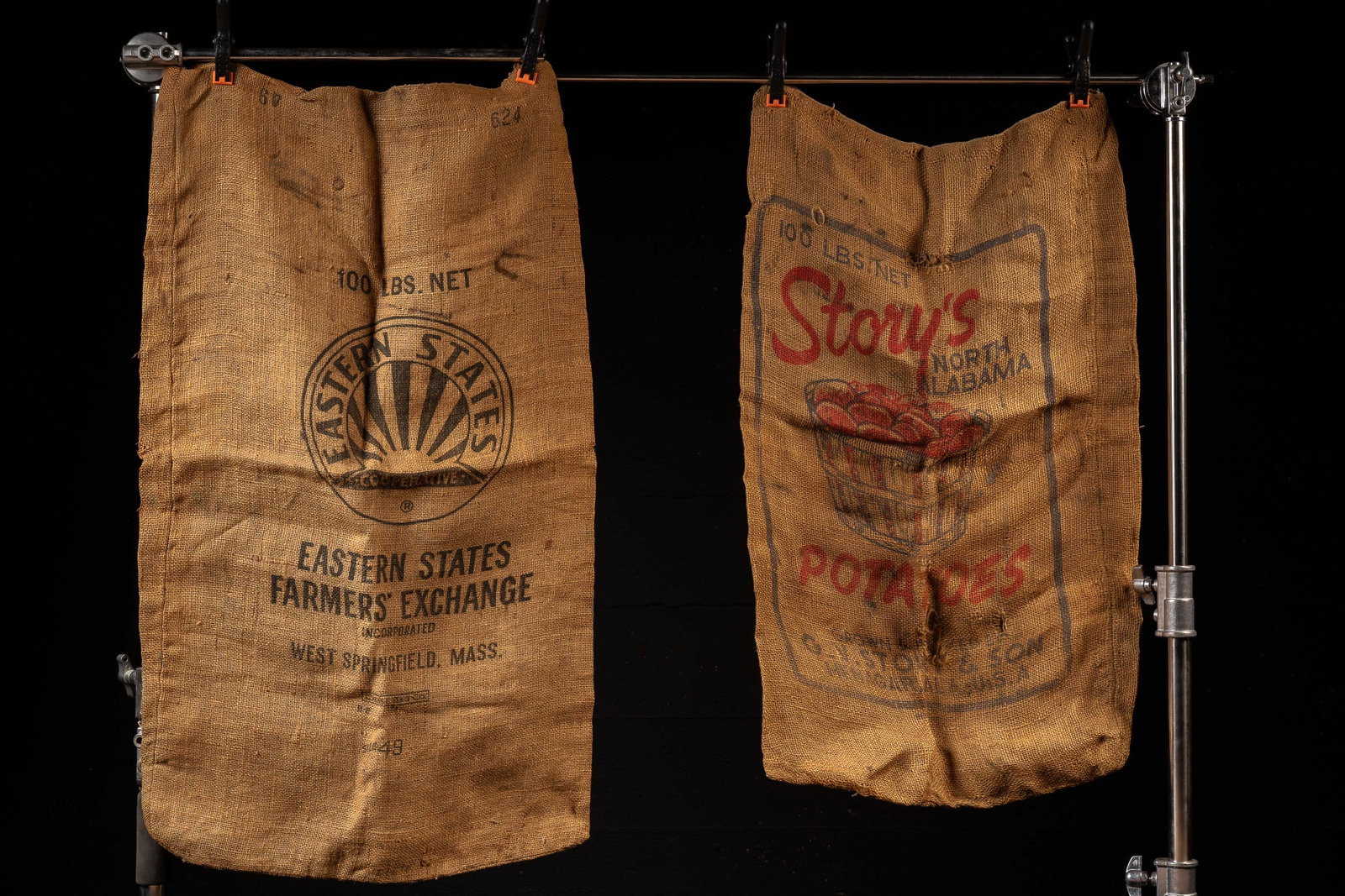 Two Early- Mid 20th C. Printed Burlap Potato Sacks (1 of 6)