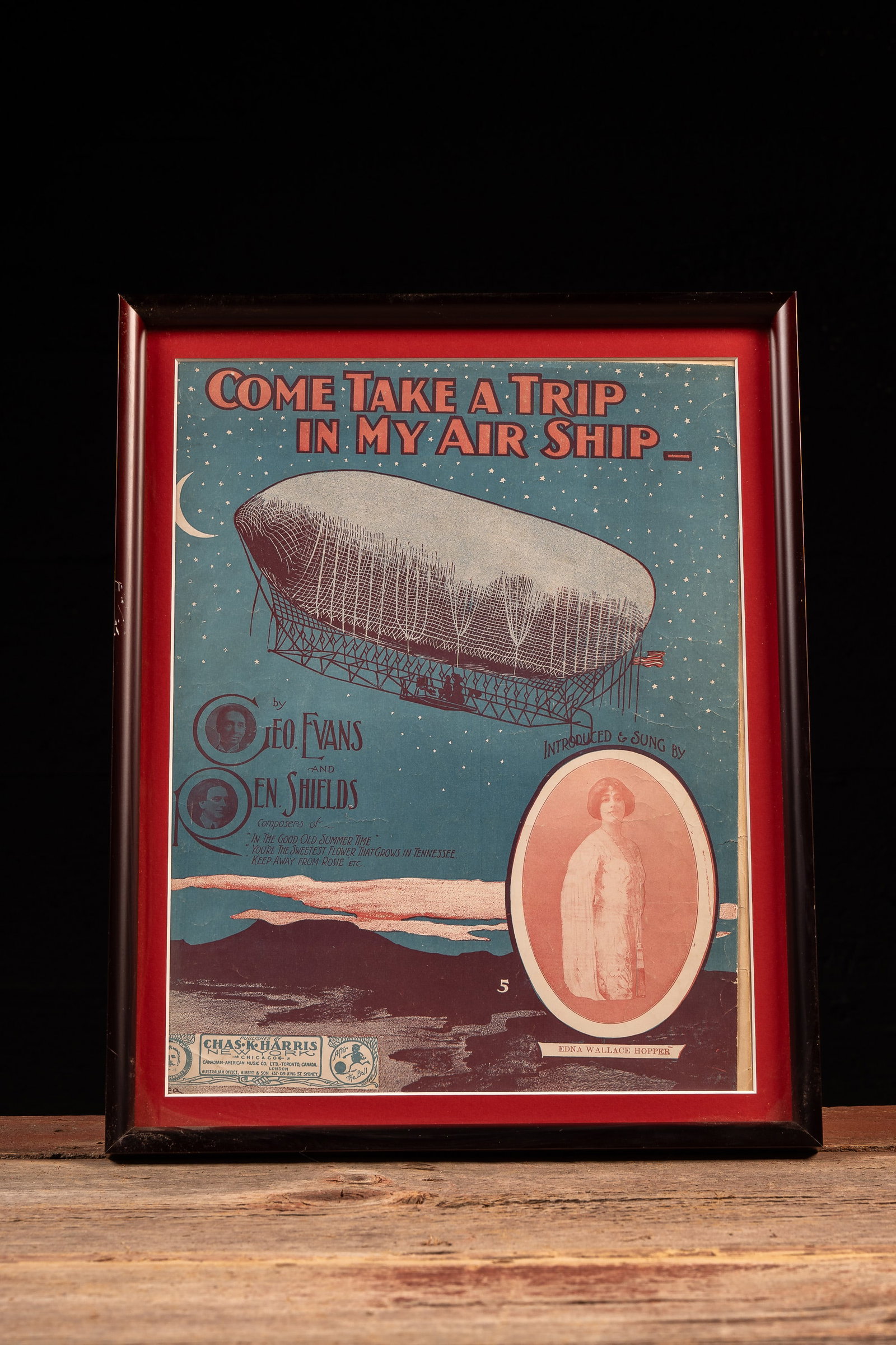 Come Take a Trip in My Air Ship Framed Sheet Music: **NOTE: Any shipping quotes provided on this screen or on your Live Auctioneers invoice are provided by Live Auctioneers. In-house shipping is available on all lots. For in-house shipping quotes, plea