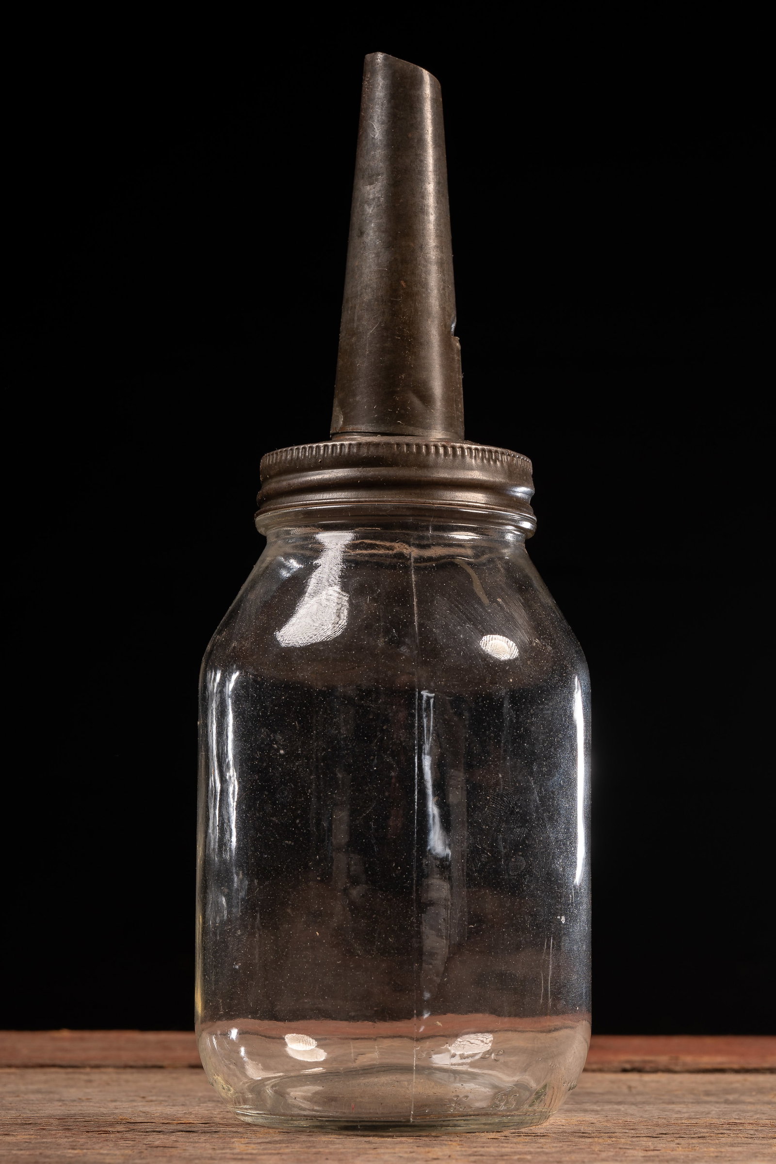 Early 20th Cent. Glass Oil Bottle with Metal Spout (1 of 4)