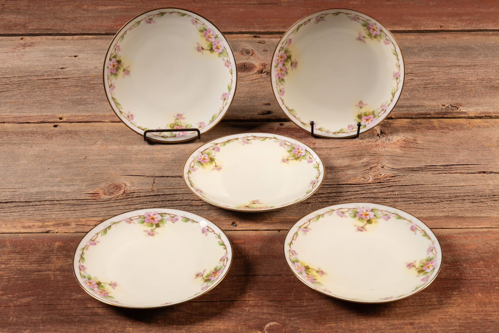 Lot of 5 Apple Blossom- Ceramic Plates by Thomas: **NOTE: Any shipping quotes provided on this screen or on your Live Auctioneers invoice are provided by Live Auctioneers. In-house shipping is available on all lots. For in-house shipping quotes, plea