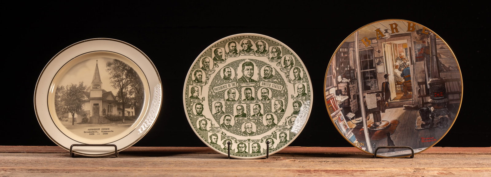 Set of Three Collectible Art Plates: **NOTE: Any shipping quotes provided on this screen or on your Live Auctioneers invoice are provided by Live Auctioneers. In-house shipping is available on all lots. For in-house shipping quotes, plea
