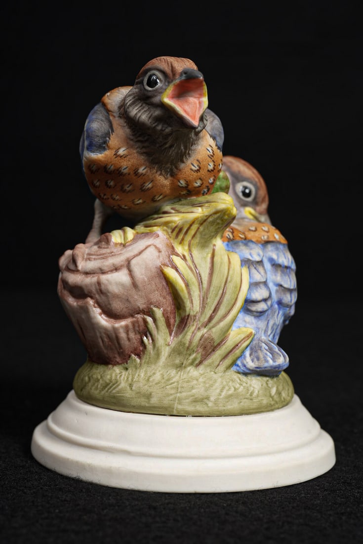 Boehm Porcelain Fledgling Western Bluebirds No.494: **NOTE: Any shipping quotes provided on this screen or on your Live Auctioneers invoice are provided by Live Auctioneers. In-house shipping is available on all lots. For in-house shipping quotes, plea