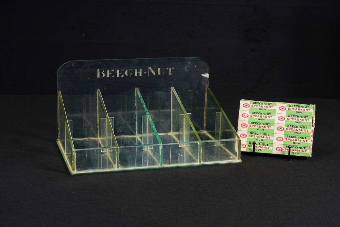 Beech-Nut Spearmint Gum Glass Display with Box: **NOTE: Any shipping quotes provided on this screen or on your Live Auctioneers invoice are provided by Live Auctioneers. In-house shipping is available on all lots. For in-house shipping quotes, plea