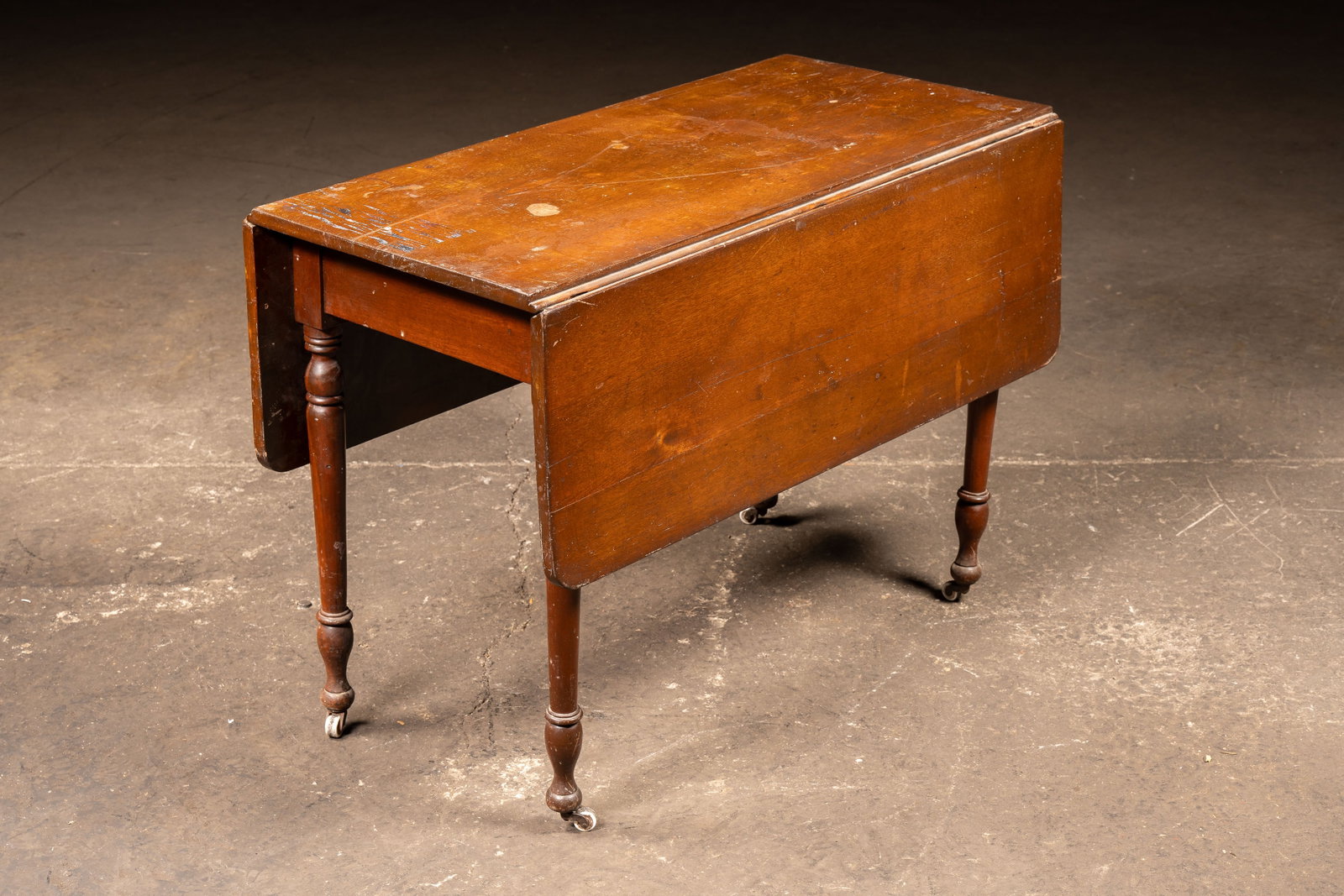 Antique Drop Leaf Dining Table with Casters (1 of 11)