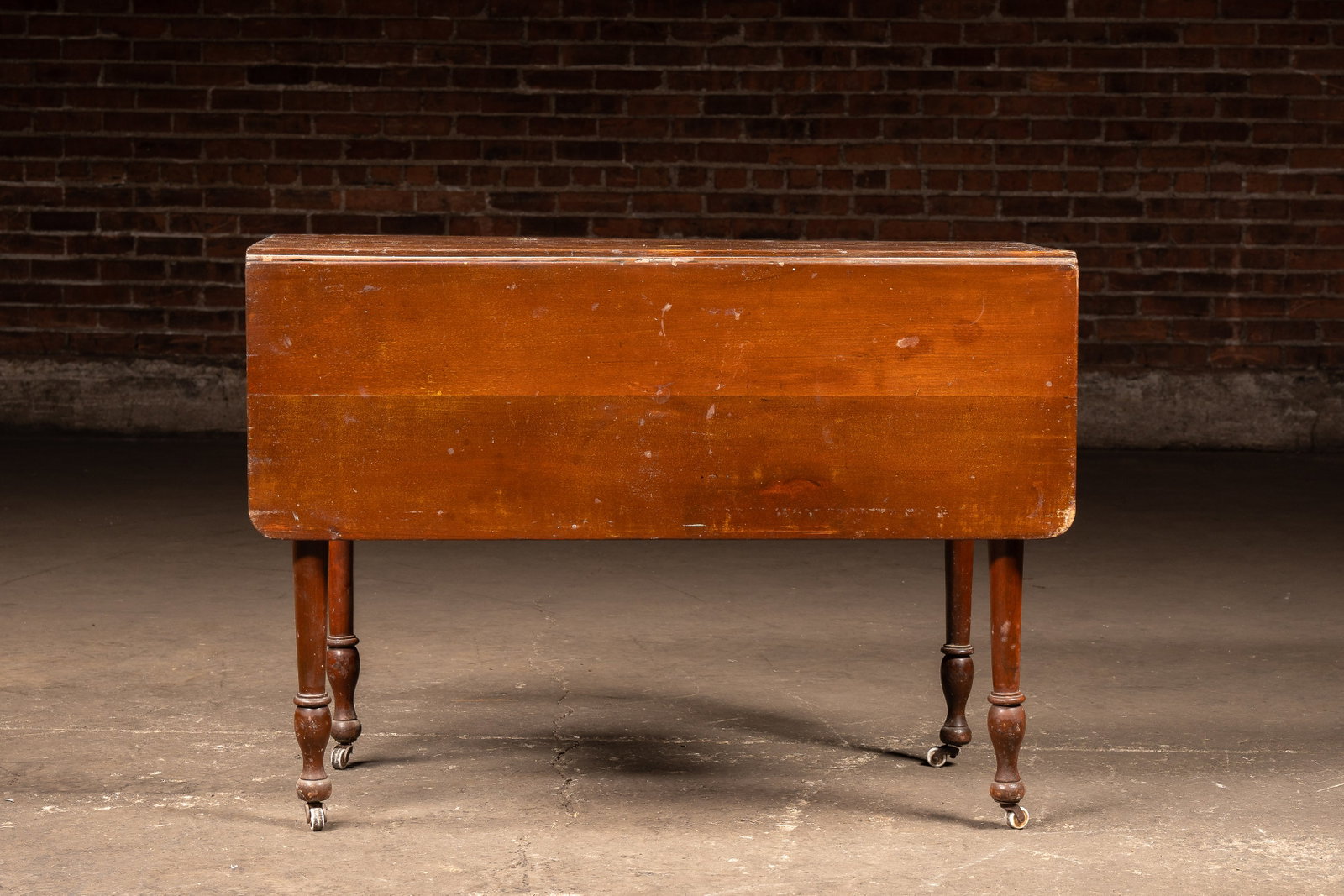 Antique Drop Leaf Dining Table with Casters - 3