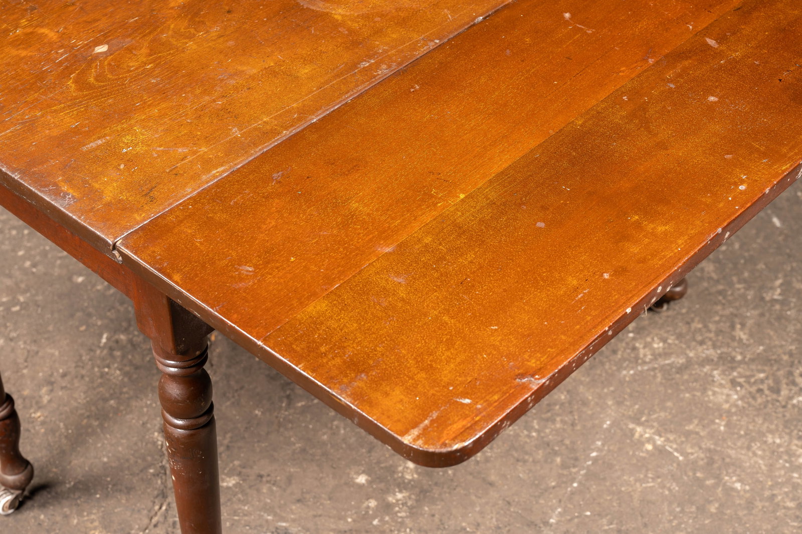 Antique Drop Leaf Dining Table with Casters - 5