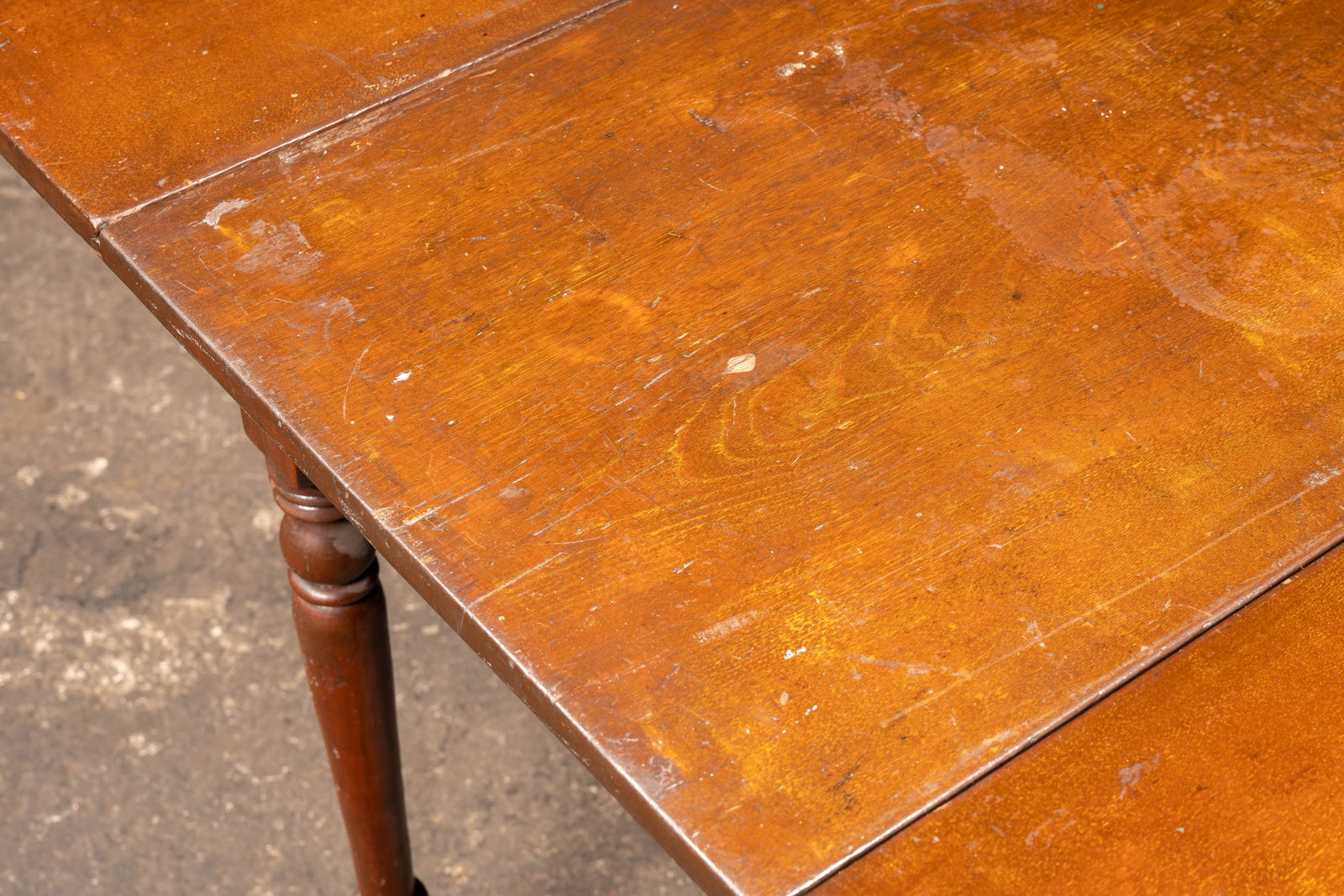 Antique Drop Leaf Dining Table with Casters - 6