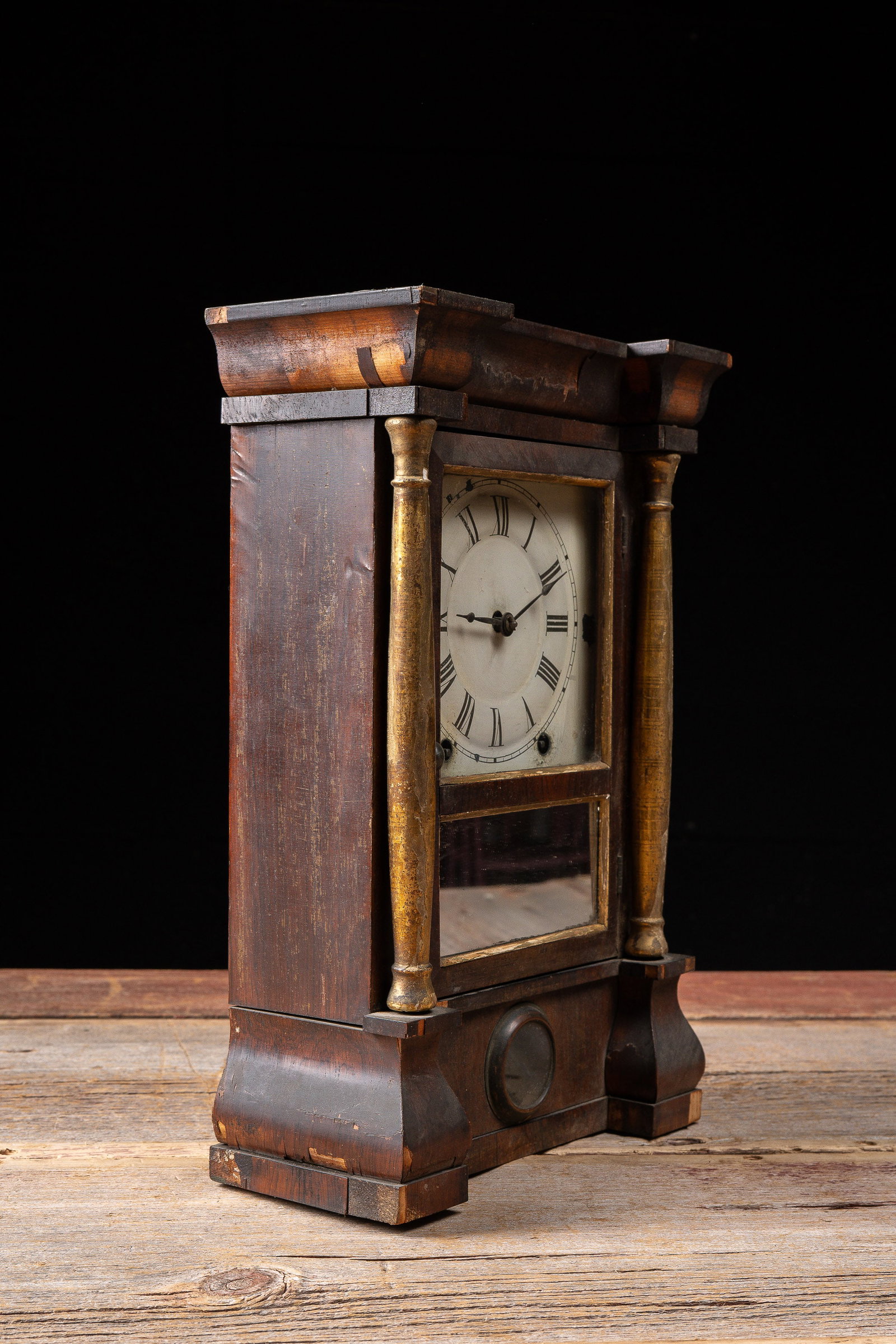 Antique Column Mirror Shelf Clock - 2