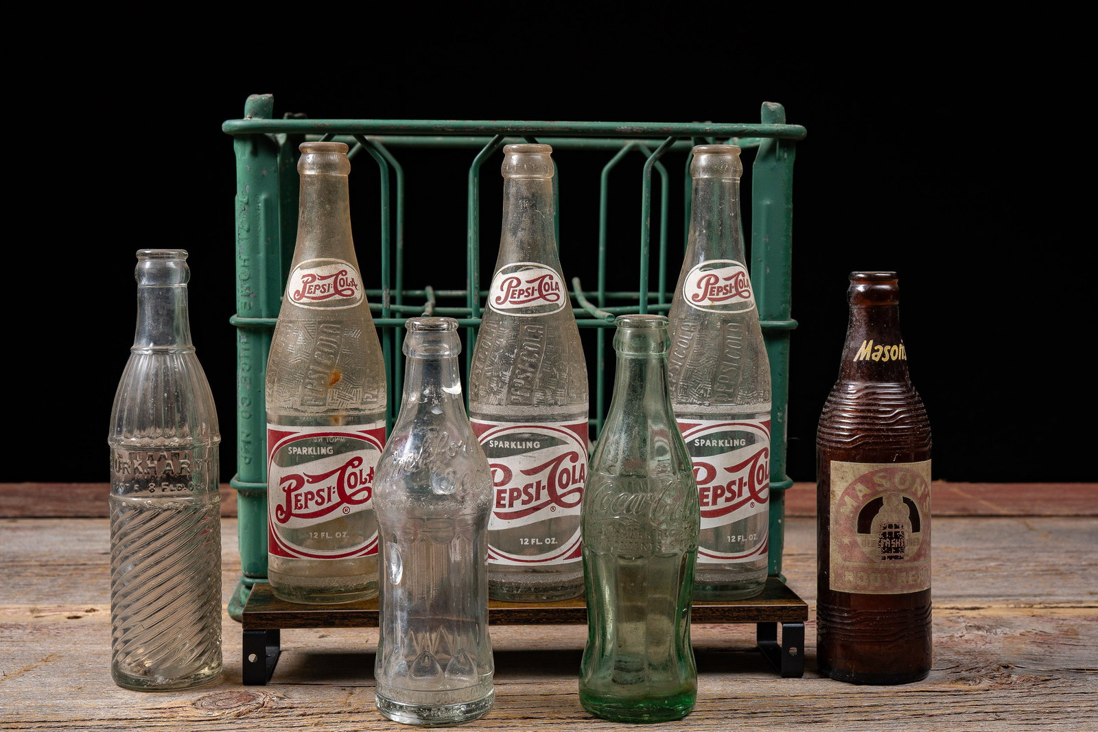 Lot of Pepsi, Coca-Cola and Other Bottles in Crate (1 of 17)