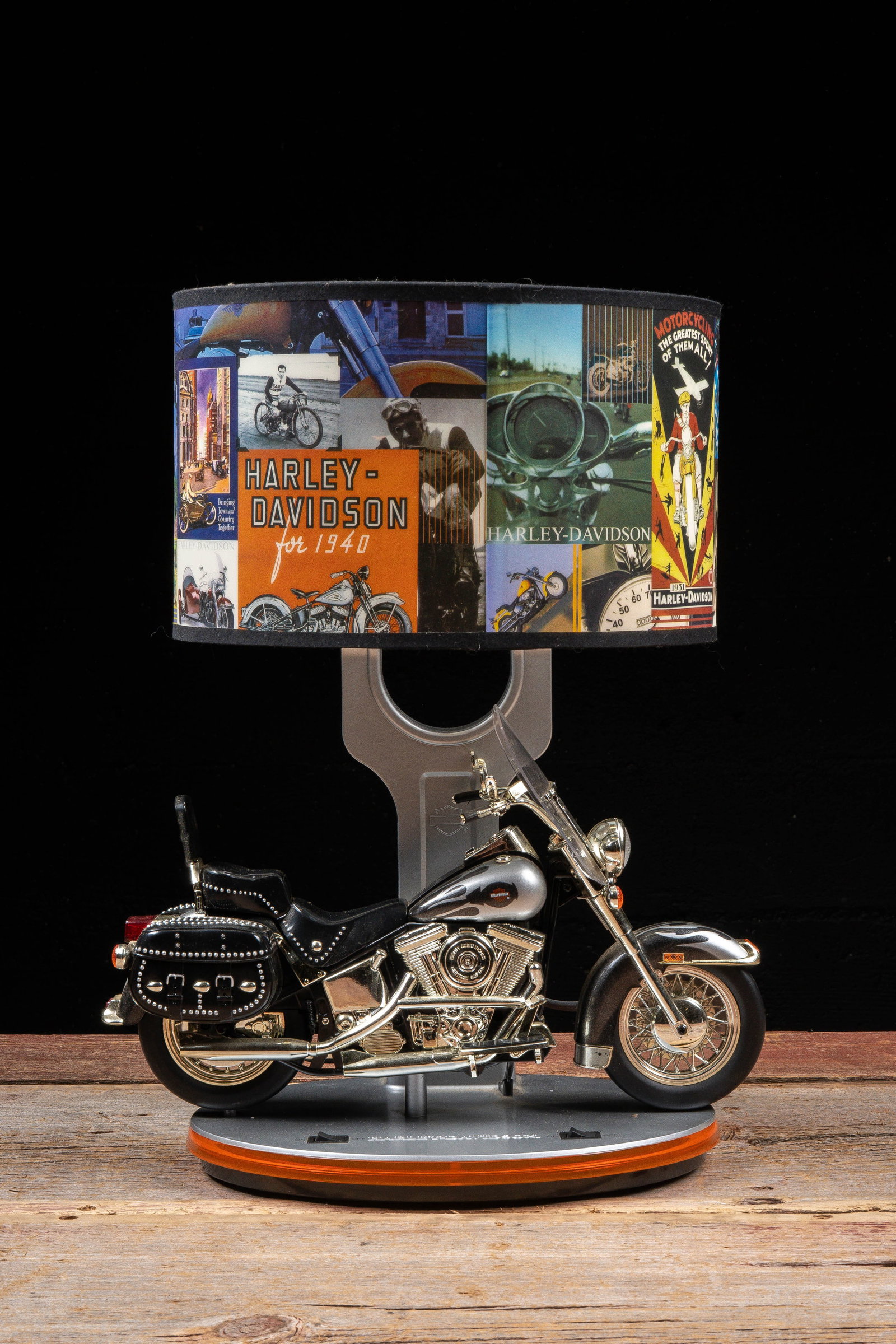 Harley-Davidson Heritage Softail Lamp: **NOTE: Any shipping quotes provided on this screen or on your Live Auctioneers invoice are provided by Live Auctioneers. In-house shipping is available on all lots. For in-house shipping quotes,