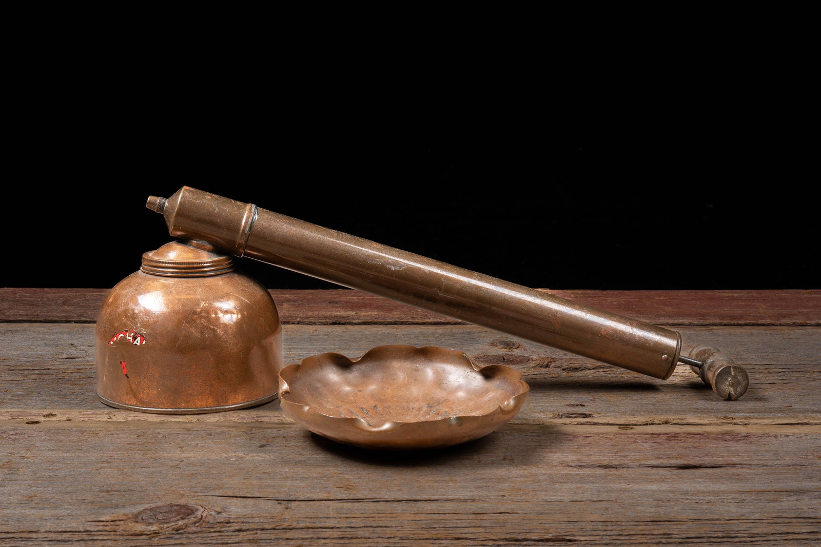 Copper Fumigator Sprayer With Copper Bowl: **NOTE: Any shipping quotes provided on this screen or on your Live Auctioneers invoice are provided by Live Auctioneers. In-house shipping is available on all lots. For in-house shipping quotes,