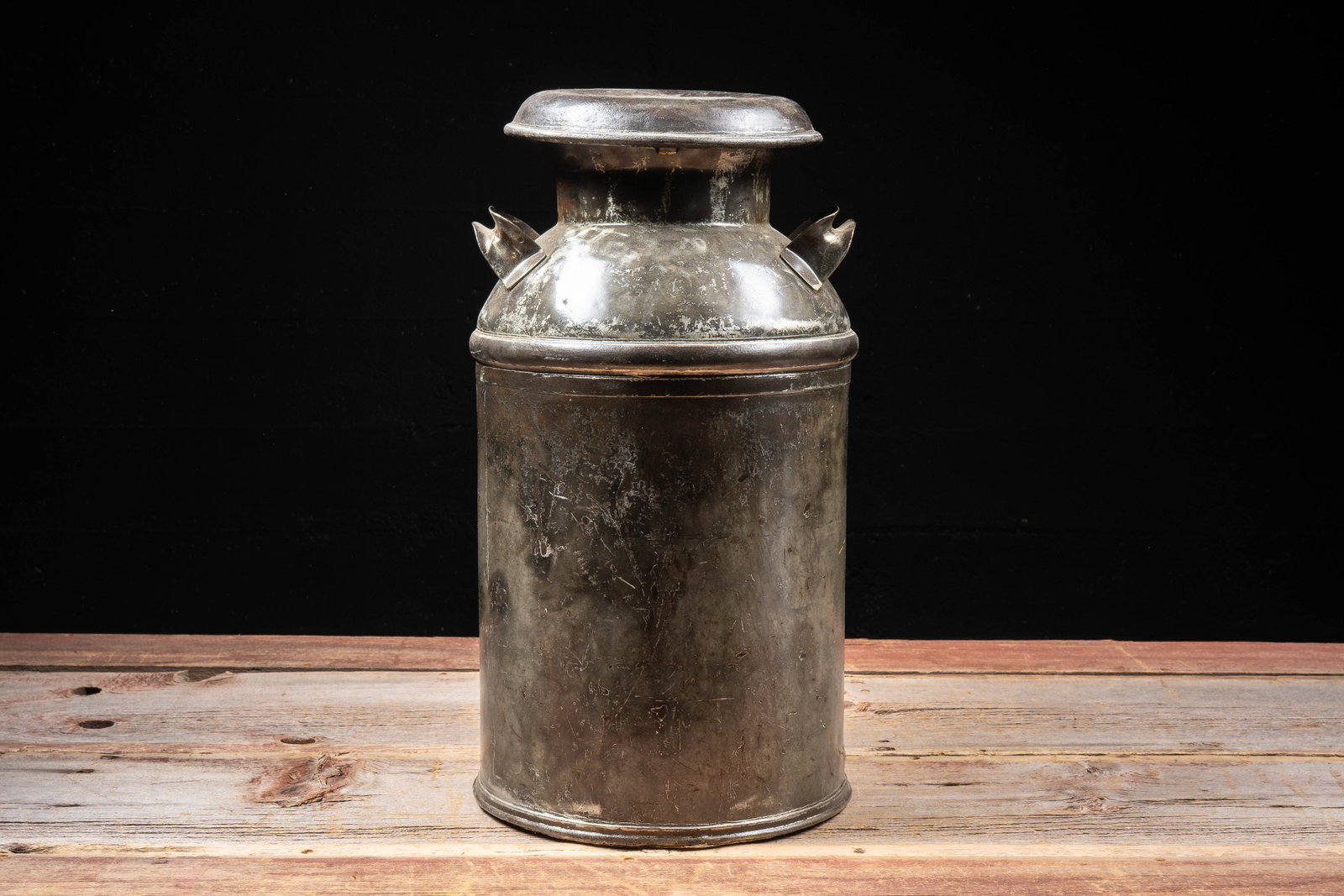 Embossed Metal Milk Can: **NOTE: Any shipping quotes provided on this screen or on your Live Auctioneers invoice are provided by Live Auctioneers. In-house shipping is available on all lots. For in-house shipping quotes,