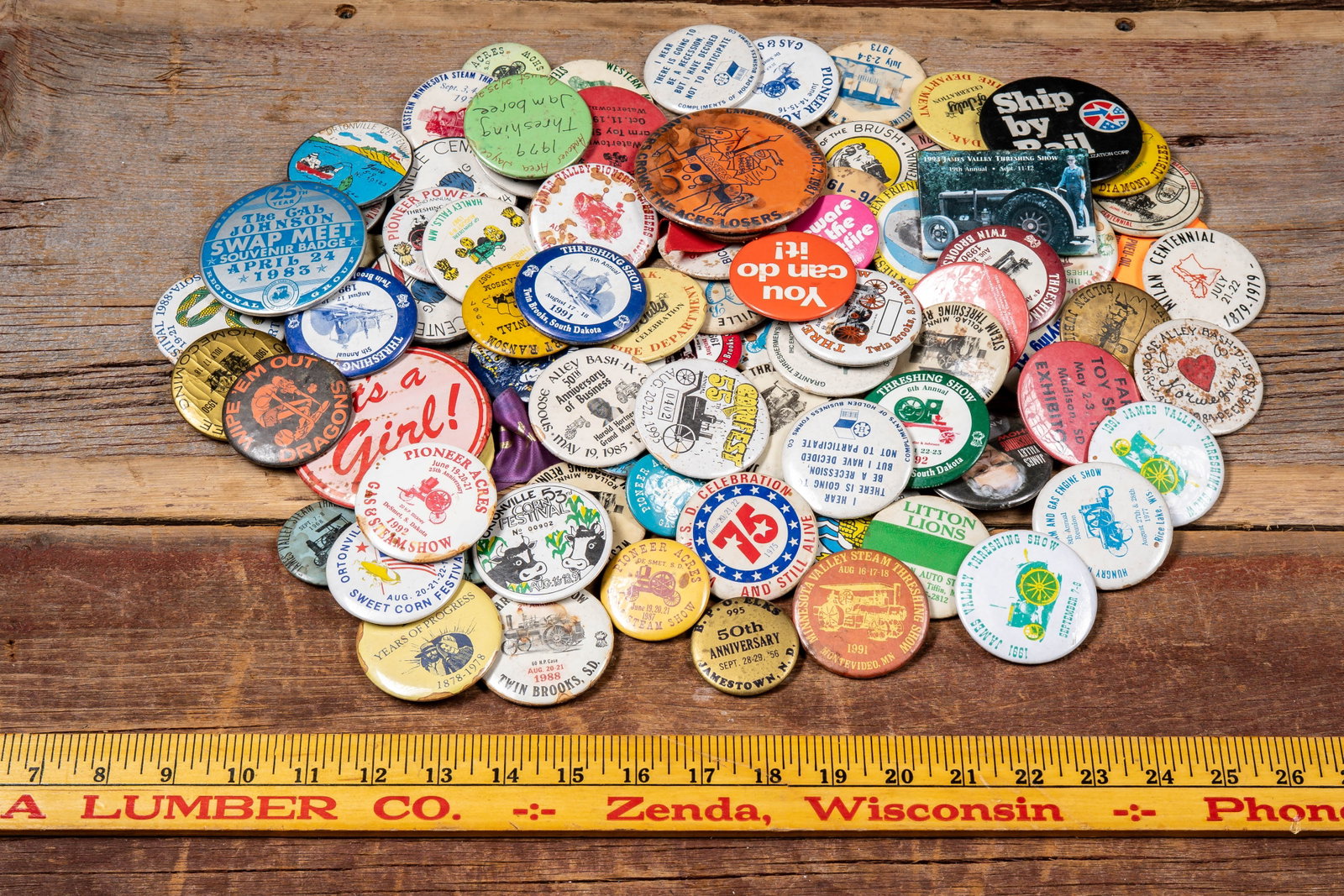 Lot 2 of Vintage Advertising and Event Buttons: **NOTE: Any shipping quotes provided on this screen or on your Live Auctioneers invoice are provided by Live Auctioneers. In-house shipping is available on all lots. For in-house shipping quotes,