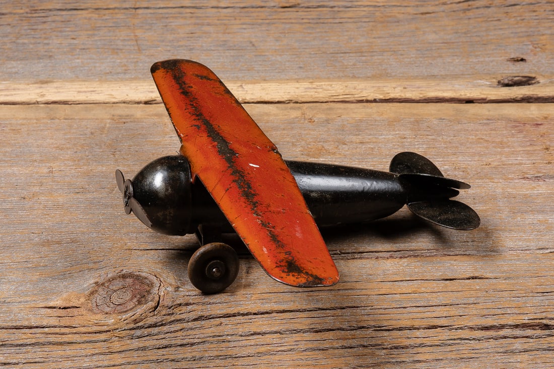 Pressed Steel Toy Airplane: **NOTE: Any shipping quotes provided on this screen or on your Live Auctioneers invoice are provided by Live Auctioneers. In-house shipping is available on all lots. For in-house shipping quotes,