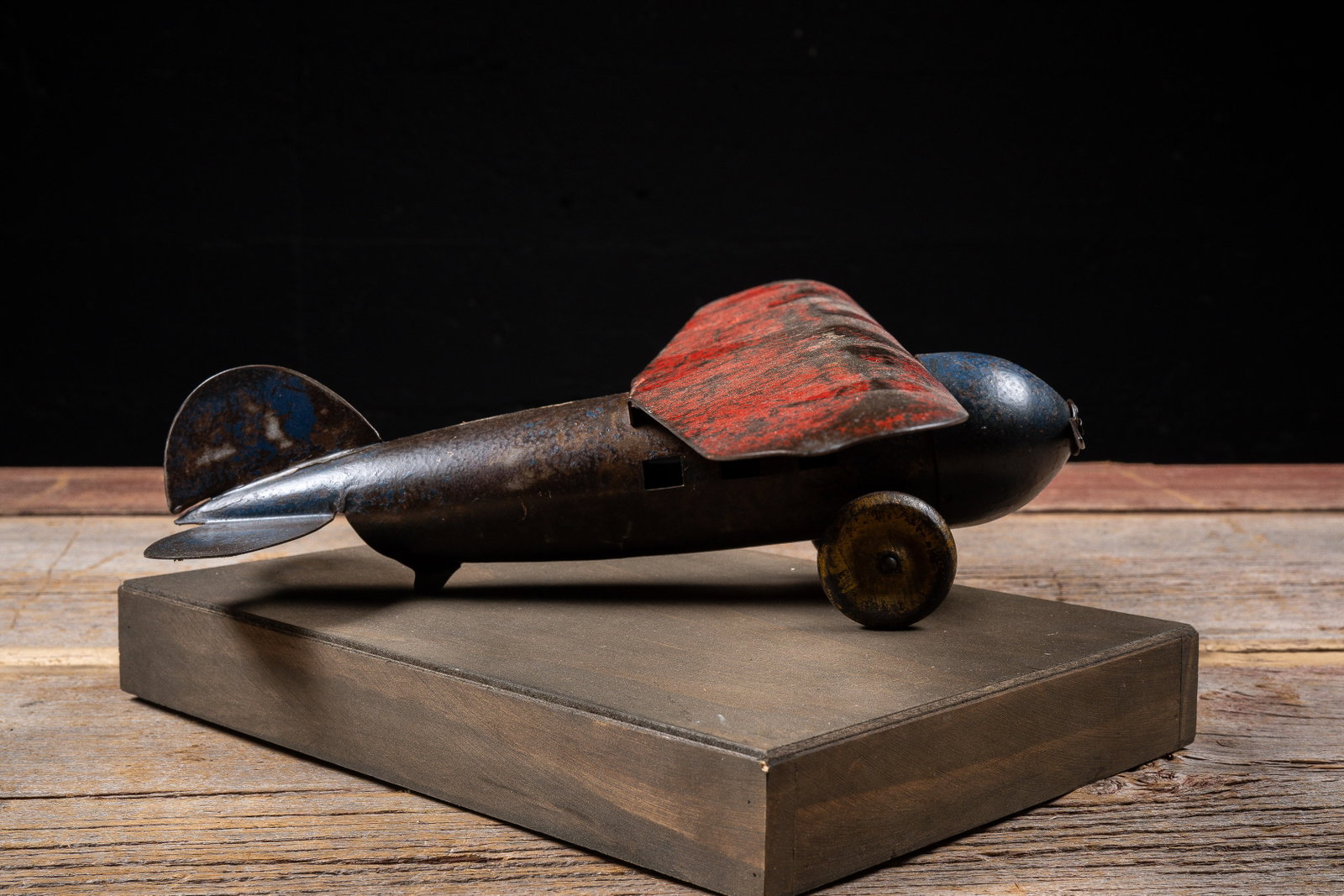 Pressed Steel Toy Monoplane: **NOTE: Any shipping quotes provided on this screen or on your Live Auctioneers invoice are provided by Live Auctioneers. In-house shipping is available on all lots. For in-house shipping quotes,