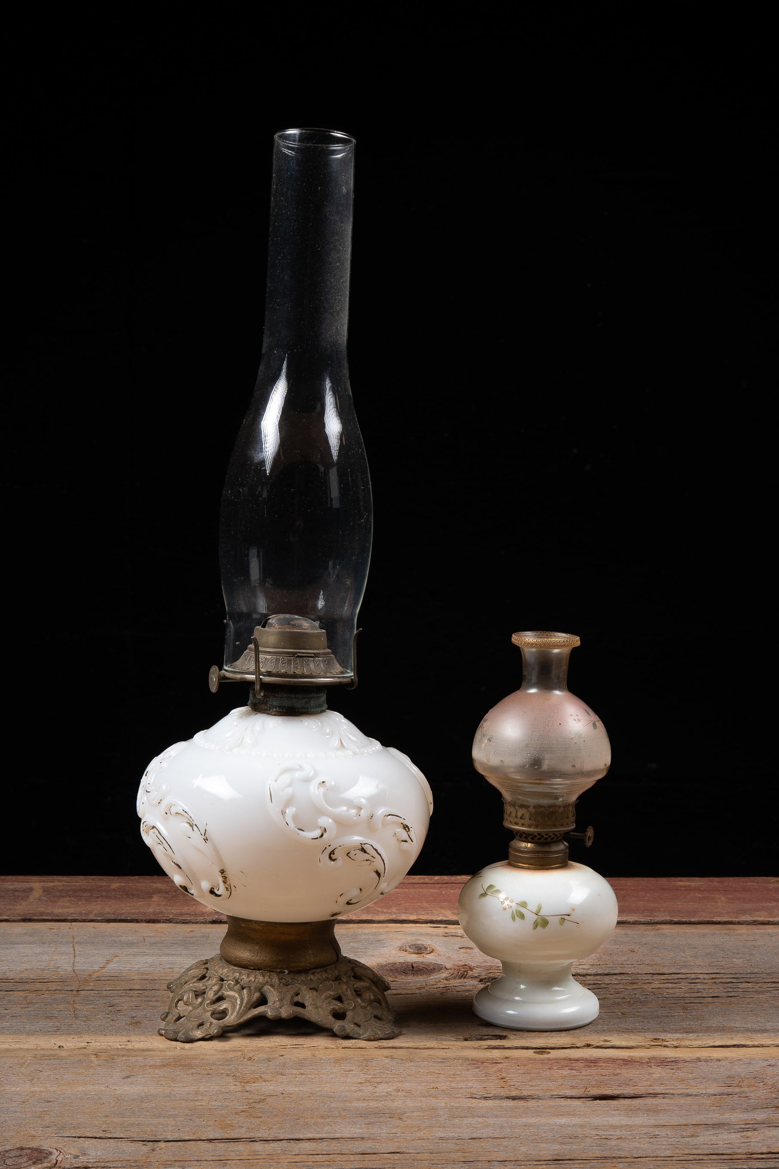 Oil Lamp Lot of 2: **NOTE: Any shipping quotes provided on this screen or on your Live Auctioneers invoice are provided by Live Auctioneers. In-house shipping is available on all lots. For in-house shipping quotes,