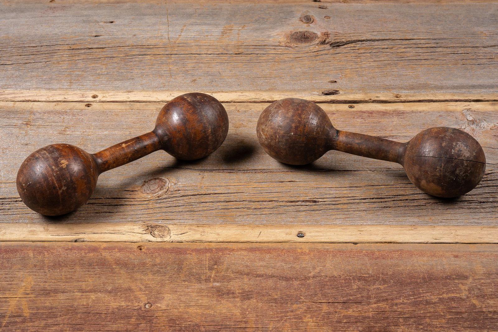 Turned Wood Exercise Clubs: **NOTE: Any shipping quotes provided on this screen or on your Live Auctioneers invoice are provided by Live Auctioneers. In-house shipping is available on all lots. For in-house shipping quotes, plea
