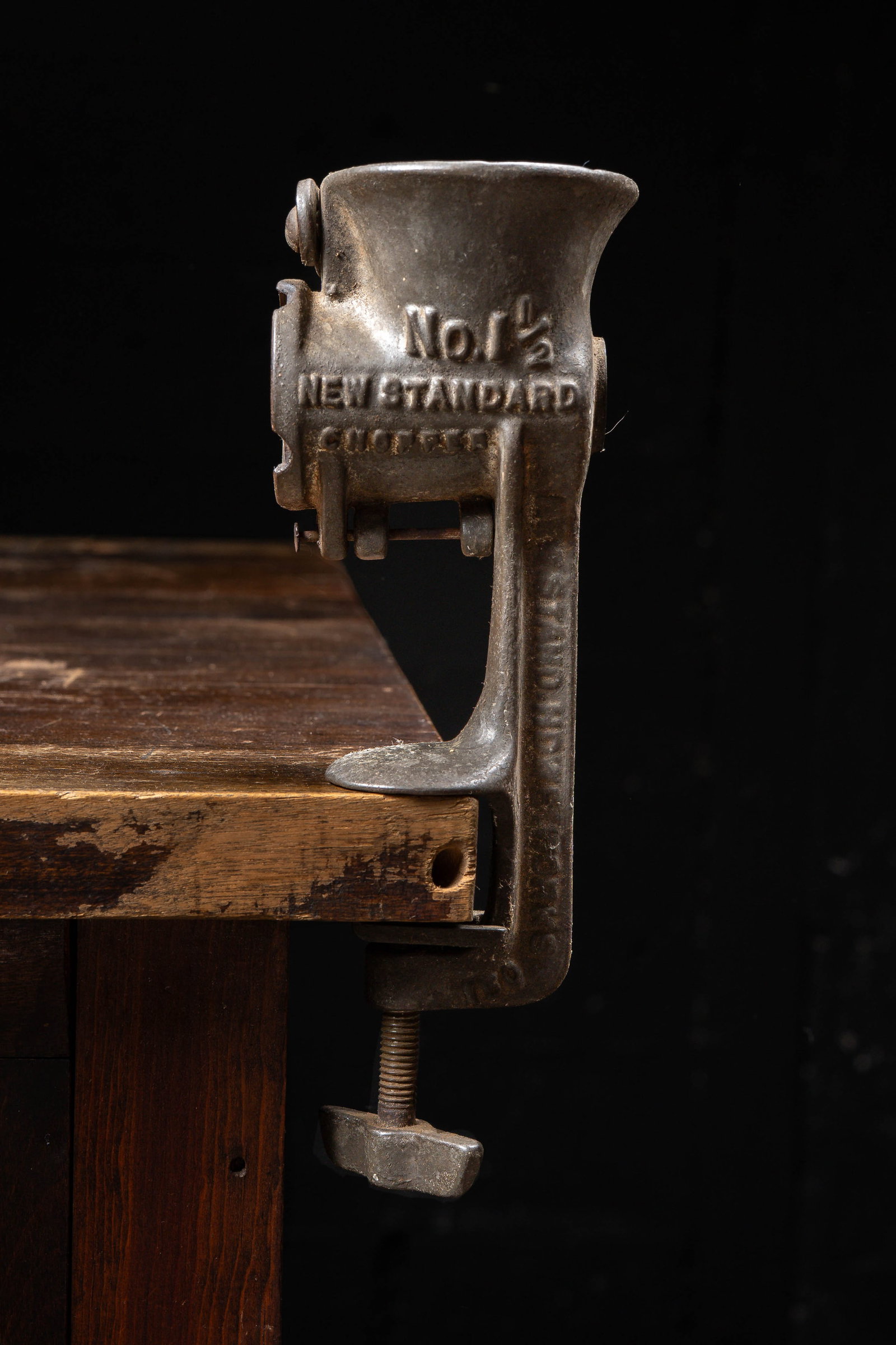 Early 20th C. No. 1.5 New Standard Table Chopper: **NOTE: Any shipping quotes provided on this screen or on your Live Auctioneers invoice are provided by Live Auctioneers. In-house shipping is available on all lots. For in-house shipping quotes, plea