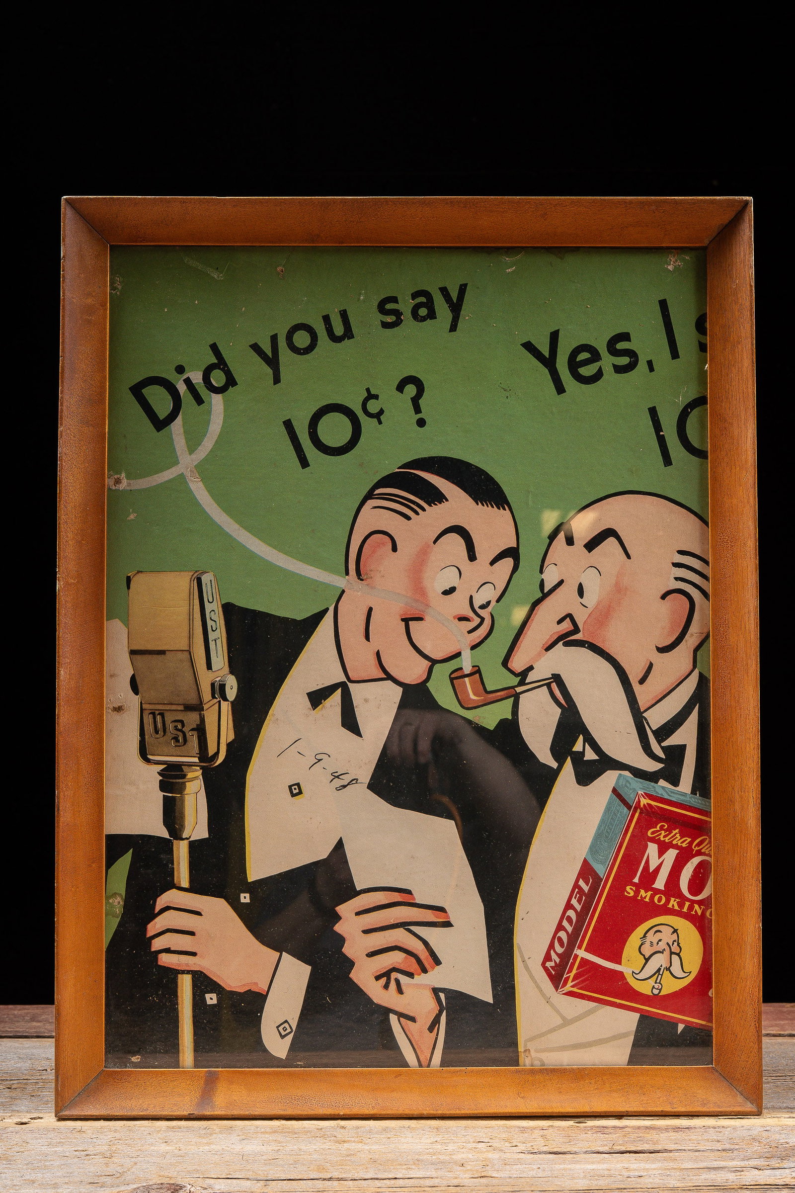 Framed Model Smoking Tobacco Advertising Print: **NOTE: Any shipping quotes provided on this screen or on your Live Auctioneers invoice are provided by Live Auctioneers. In-house shipping is available on all lots. For in-house shipping quotes, plea