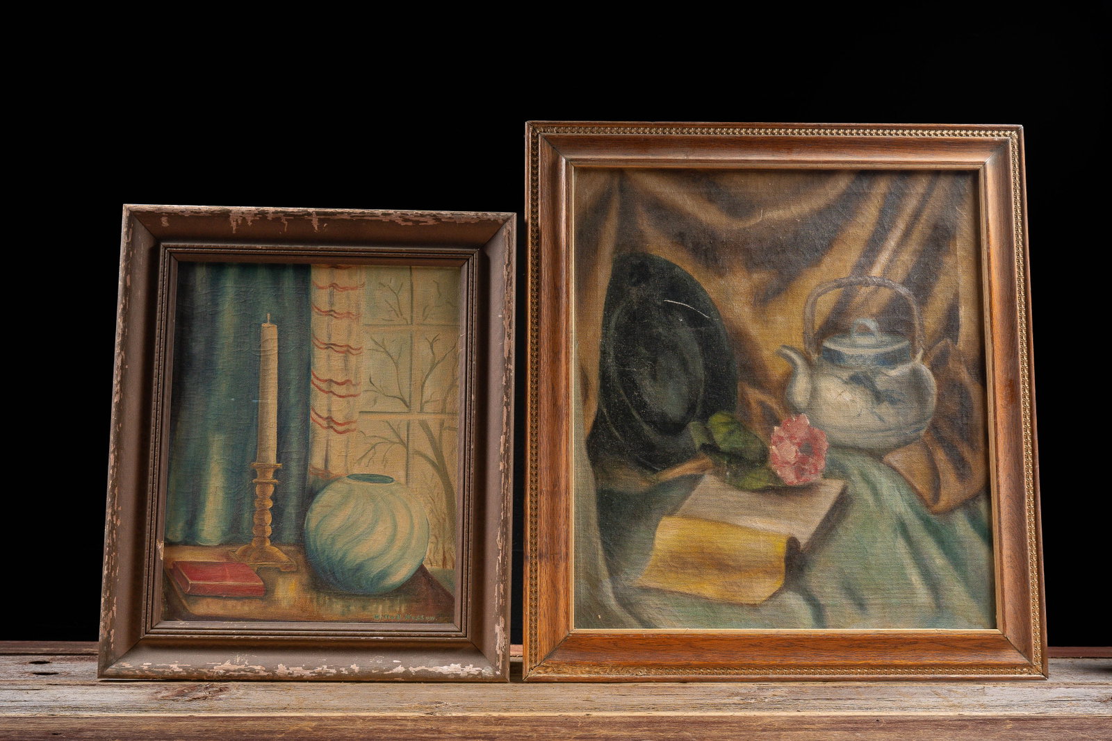 Framed Still Life Painting Candle Lot of 2 (1 of 9)
