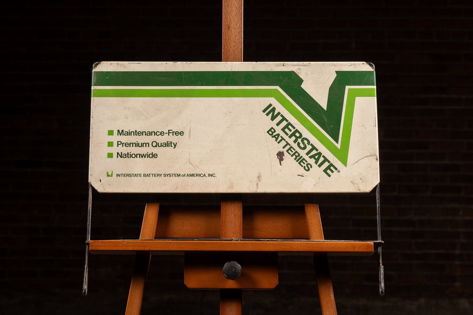 Interstate Batteries Curb Sign Topper, c. 1970s: **NOTE: Any shipping quotes provided on this screen or on your Live Auctioneers invoice are provided by Live Auctioneers. In-house shipping is available on all lots. For in-house shipping quotes, plea