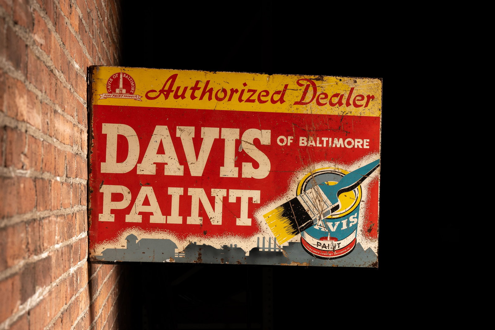 Davis Paint Double-Sided Flange Sign: **NOTE: Any shipping quotes provided on this screen or on your Live Auctioneers invoice are provided by Live Auctioneers. In-house shipping is available on all lots. For in-house shipping quotes, plea