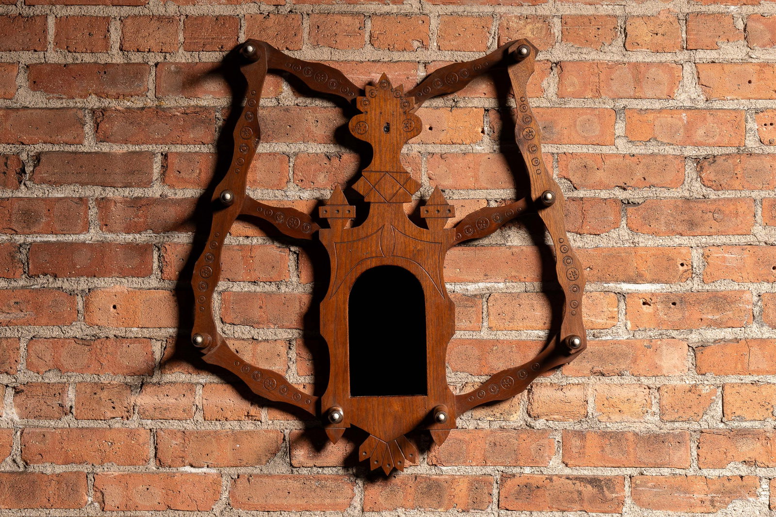 Victorian Folding Accordion Wall Mirror with Hooks: **NOTE: Any shipping quotes provided on this screen or on your Live Auctioneers invoice are provided by Live Auctioneers. In-house shipping is available on all lots. For in-house shipping quotes, plea
