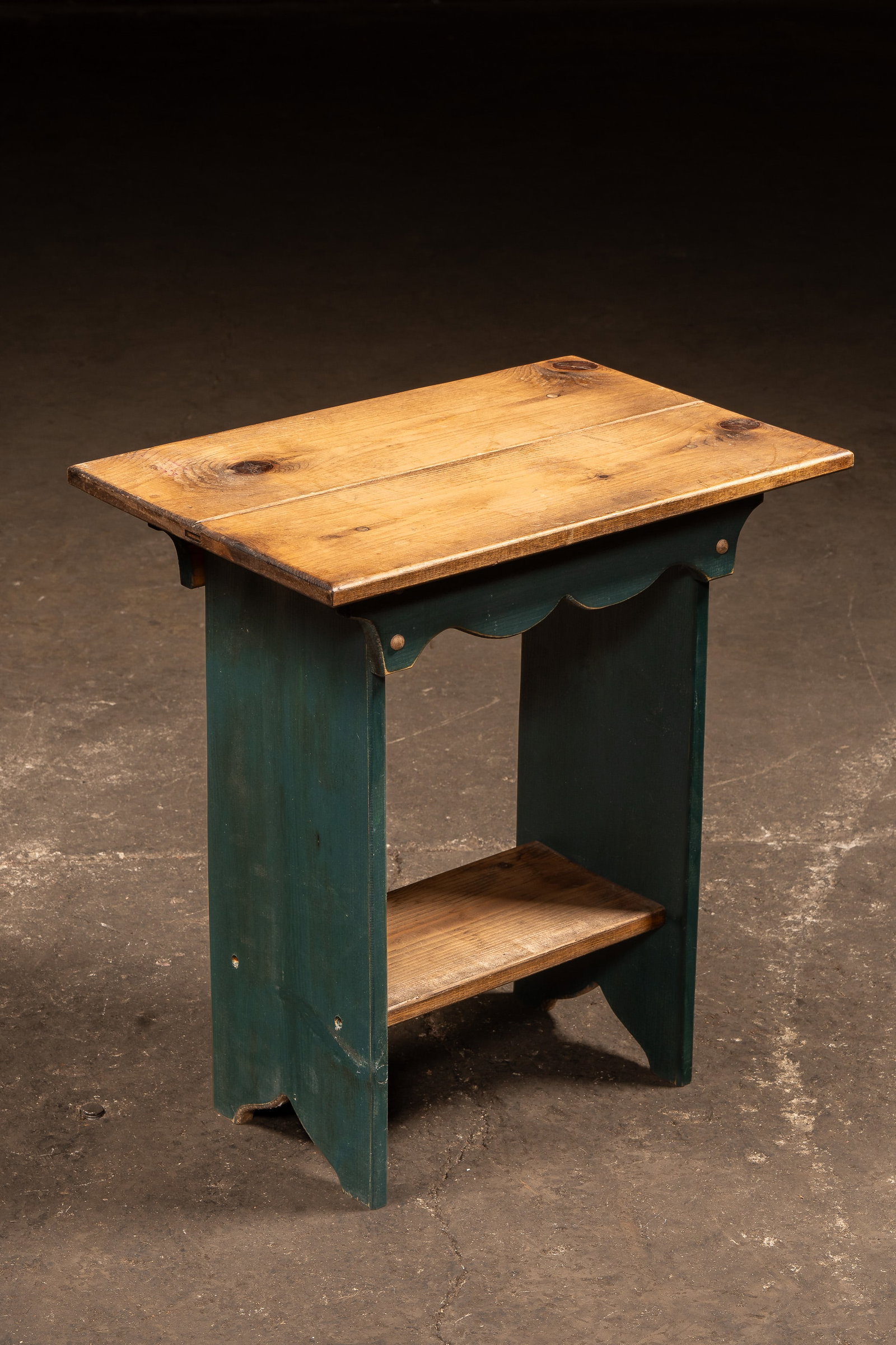 Vintage Painted Pine Folk Art Side Table (1 of 8)