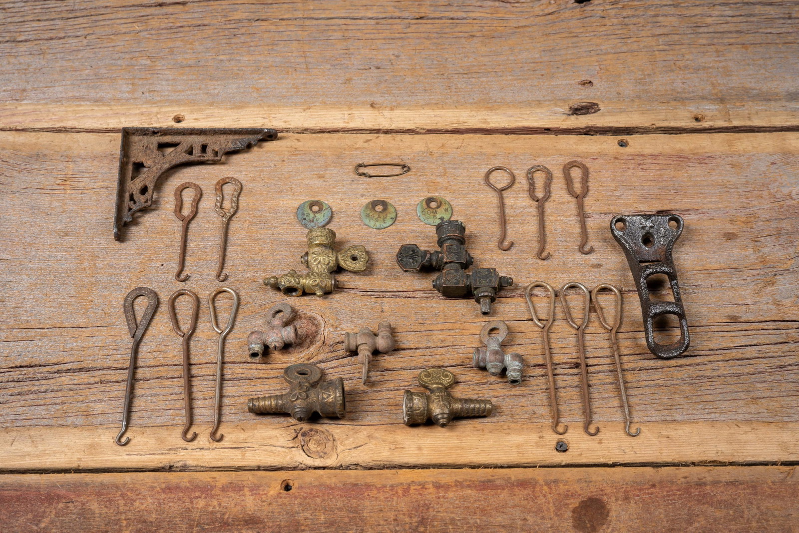 Lot of Assorted Antique Hardware and Button Hooks: **NOTE: Any shipping quotes provided on this screen or on your Live Auctioneers invoice are provided by Live Auctioneers. In-house shipping is available on all lots. For in-house shipping quotes, plea