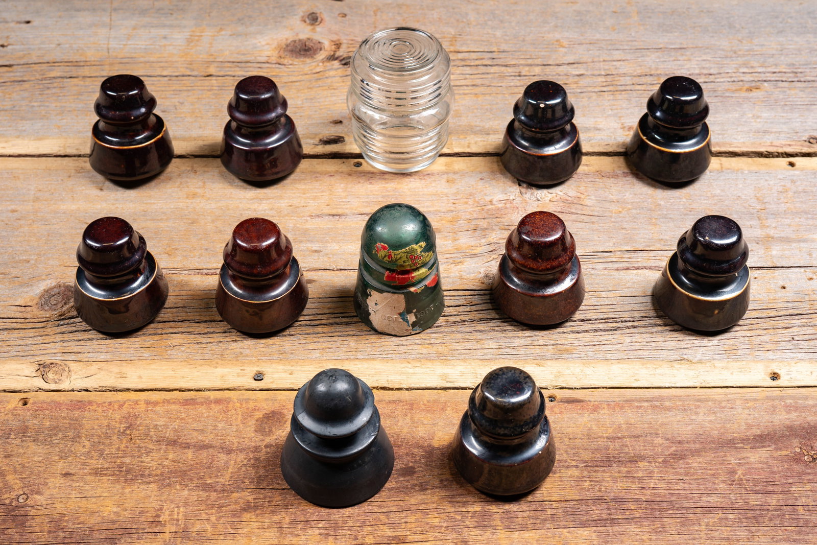 Lot of Various Electrical Insulators w Light Shade: **NOTE: Any shipping quotes provided on this screen or on your Live Auctioneers invoice are provided by Live Auctioneers. In-house shipping is available on all lots. For in-house shipping quotes, plea