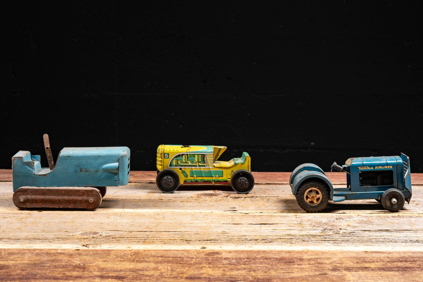 Lot of 3 Mid-Century Pressed- Metal Toy Vehicles (1 of 9)