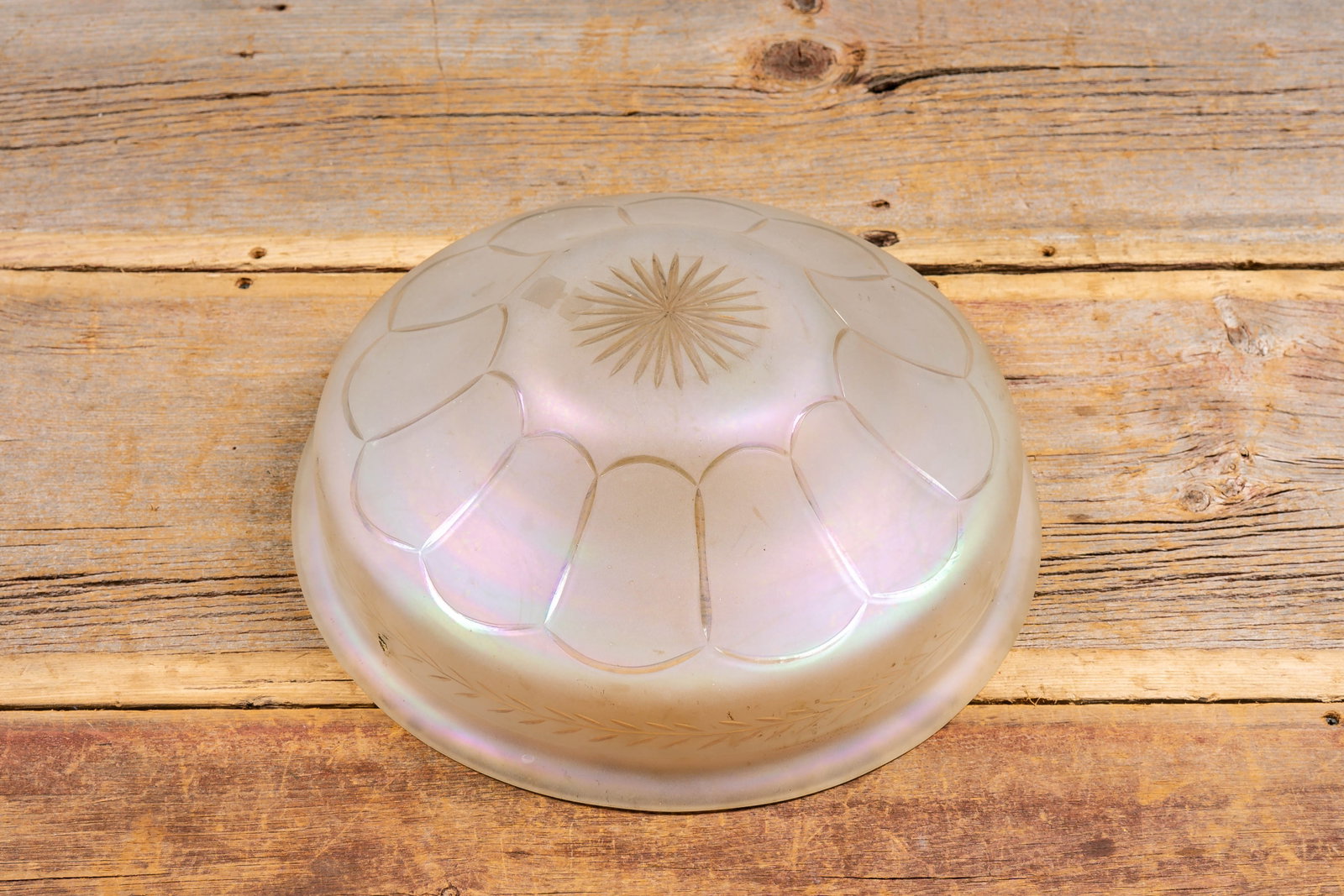 Art Deco Iridescent Glass Ceiling Mounted Shade (1 of 6)