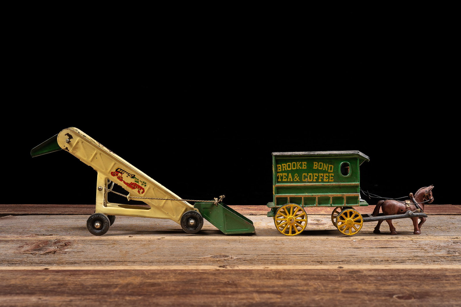Antique Buddy L Conveyor and Horse Drawn Wagon: **NOTE: Any shipping quotes provided on this screen or on your Live Auctioneers invoice are provided by Live Auctioneers. In-house shipping is available on all lots. For in-house shipping quotes, plea