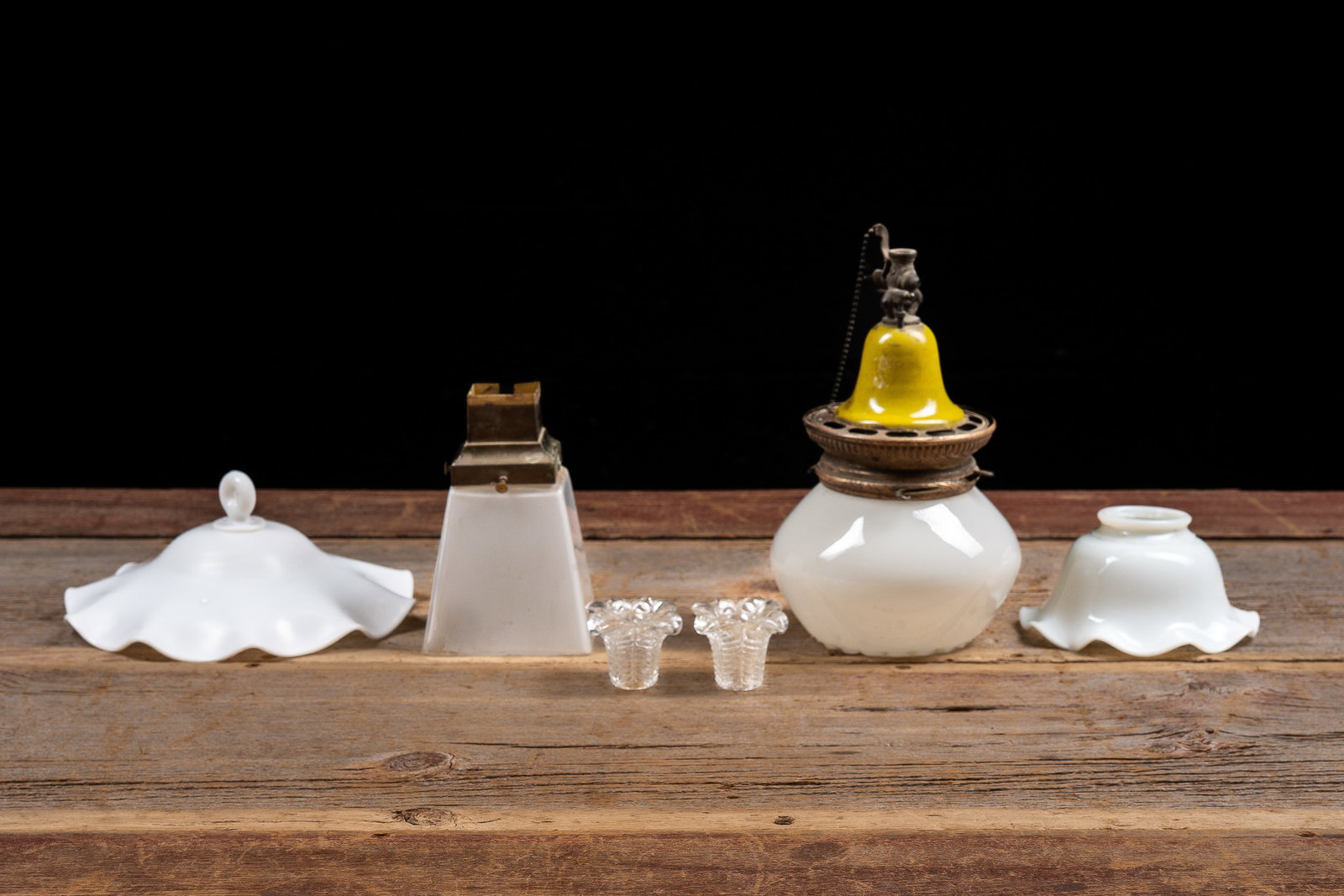 Antique Smoke Bell, Gas Lamp, and Shades: **NOTE: Any shipping quotes provided on this screen or on your Live Auctioneers invoice are provided by Live Auctioneers. In-house shipping is available on all lots. For in-house shipping quotes, plea