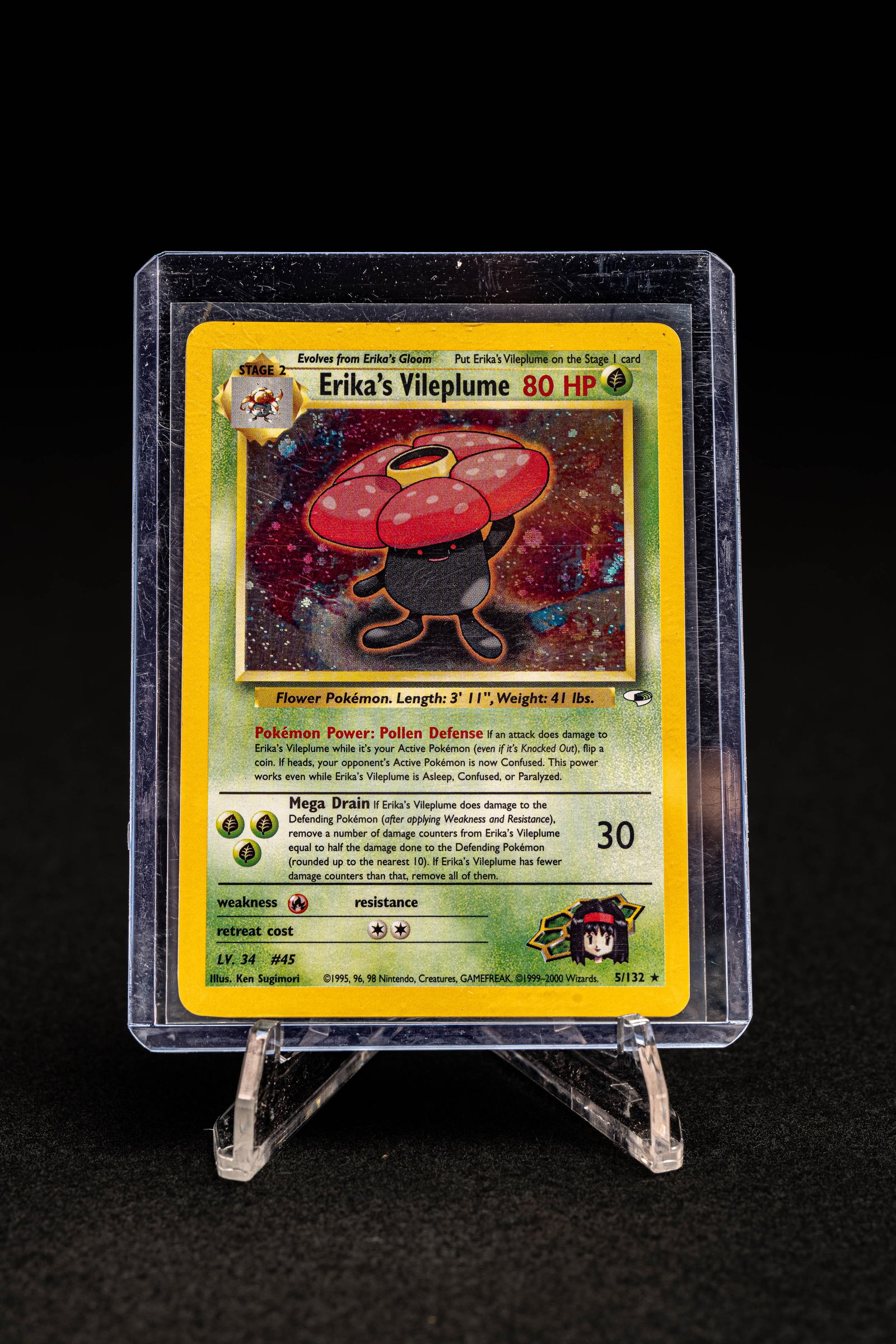 Erika’s Vileplume – '00 Gym Heroes 5-132 – Holo–LP: **NOTE: Any shipping quotes provided on this screen or on your Live Auctioneers invoice are provided by Live Auctioneers. In-house shipping is available on all lots. For in-house shipping quotes, plea