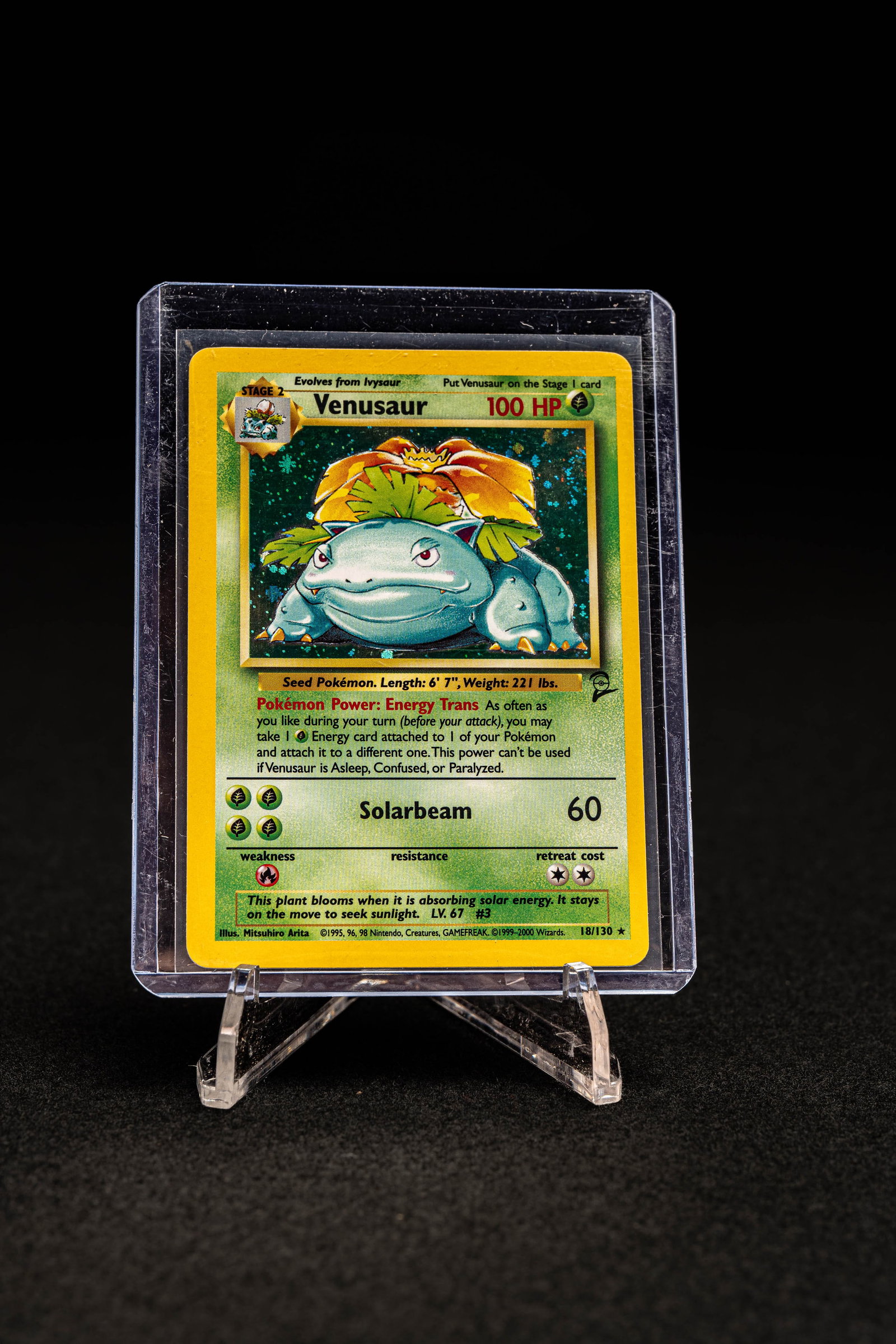 Venusaur – 2000 Base Set 2 18-130 – Holo Rare – LP (1 of 10)