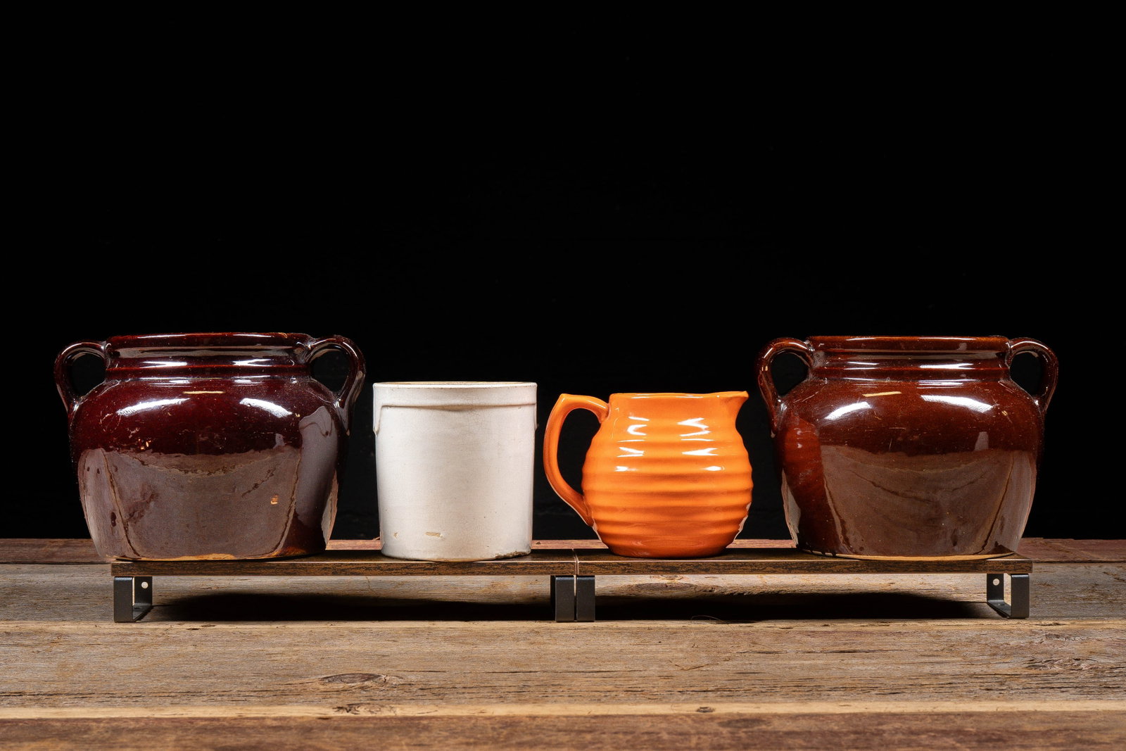 USA Pottery Bean Pots and Pitcher Group (1 of 10)