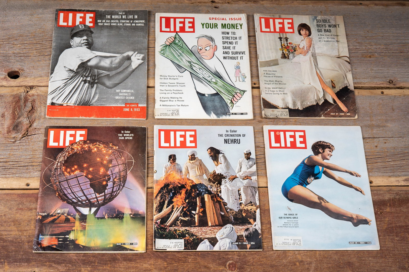 Lot of 6 Life Magazines: 1953, 1962, 1964 (1 of 10)