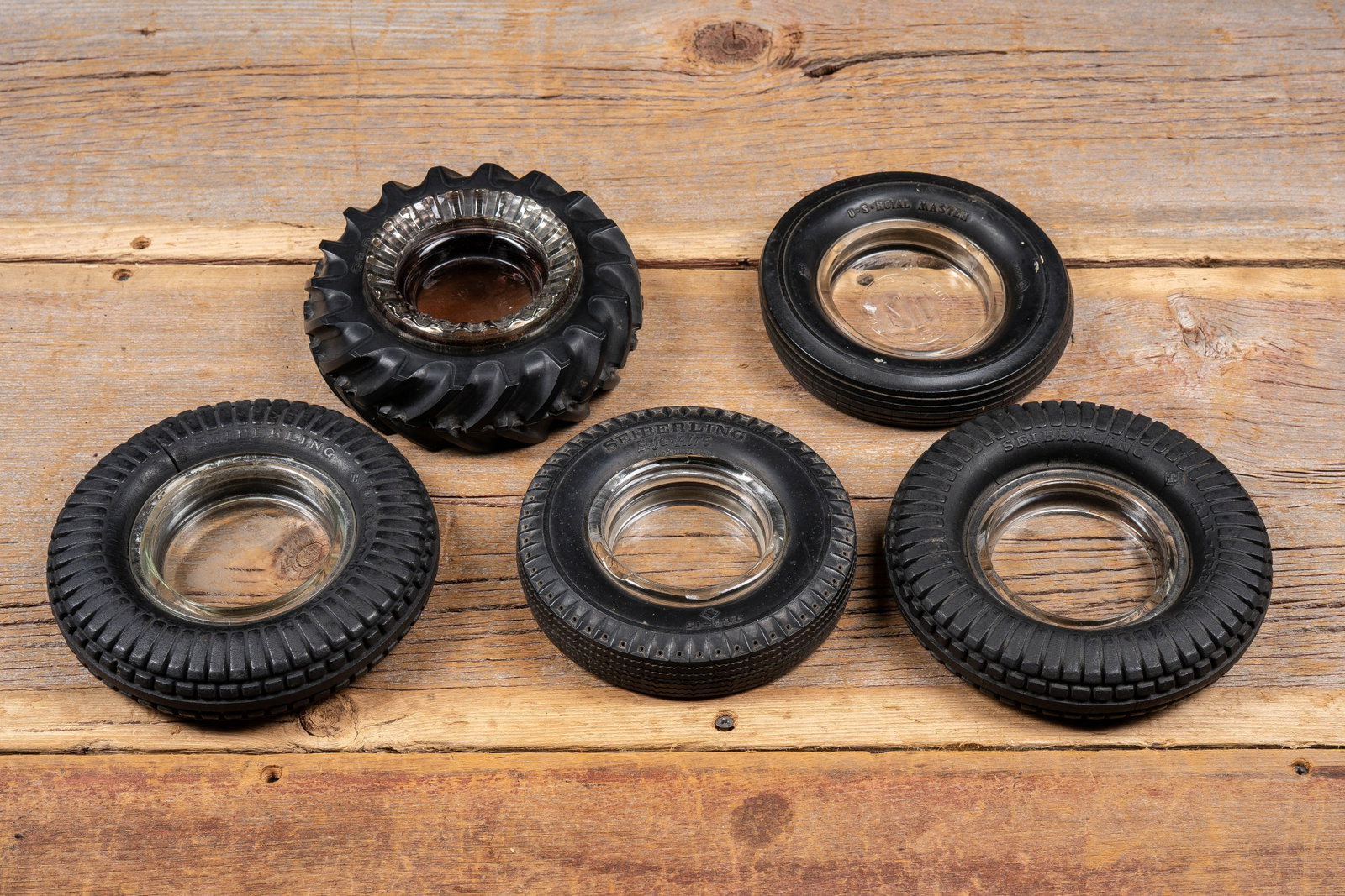 Lot of 5 Tire Ashtrays: **NOTE: Any shipping quotes provided on this screen or on your Live Auctioneers invoice are provided by Live Auctioneers. In-house shipping is available on all lots. For in-house shipping quotes, plea