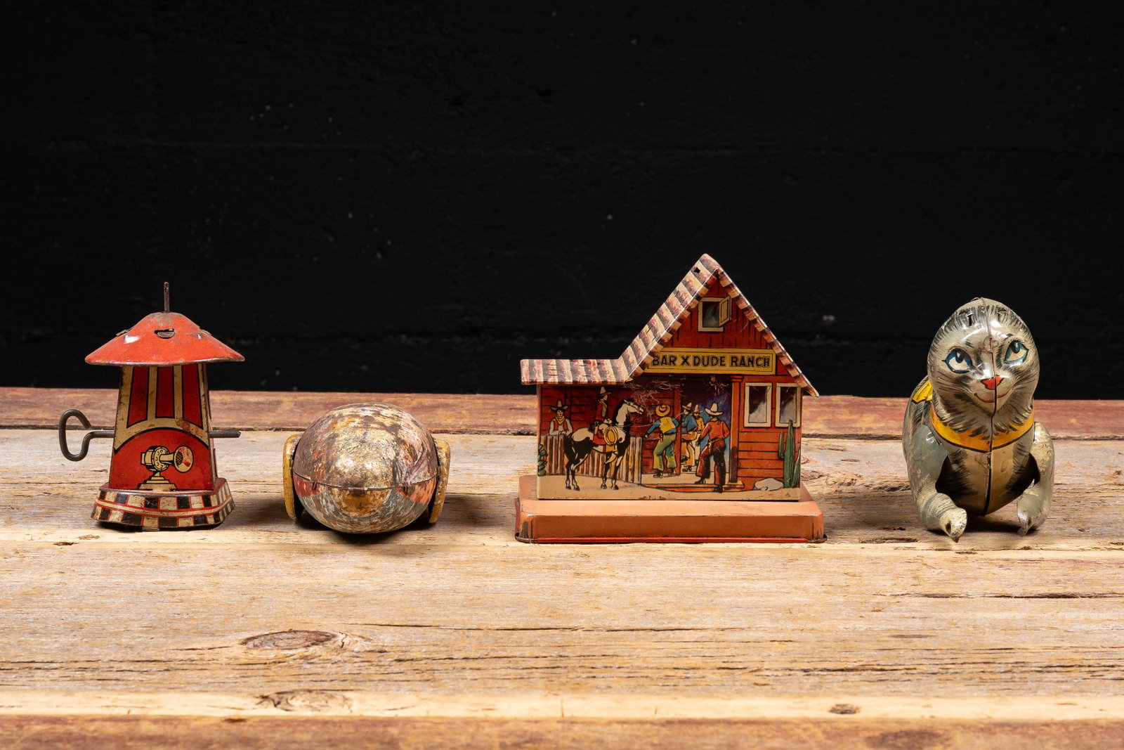 Lot of Four Tin Litho Toys (1 of 8)