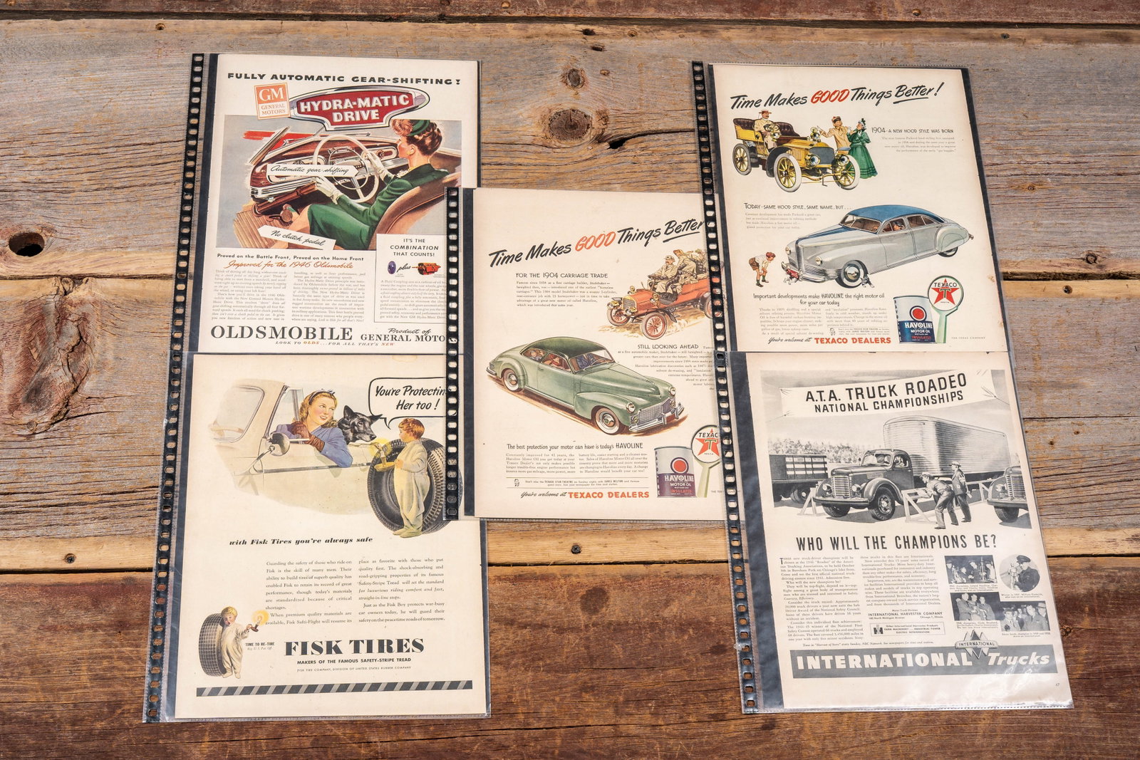 Lot of 10 Auto Advertising Pages, 1940s - 1950s: **NOTE: Any shipping quotes provided on this screen or on your Live Auctioneers invoice are provided by Live Auctioneers. In-house shipping is available on all lots. For in-house shipping quotes,
