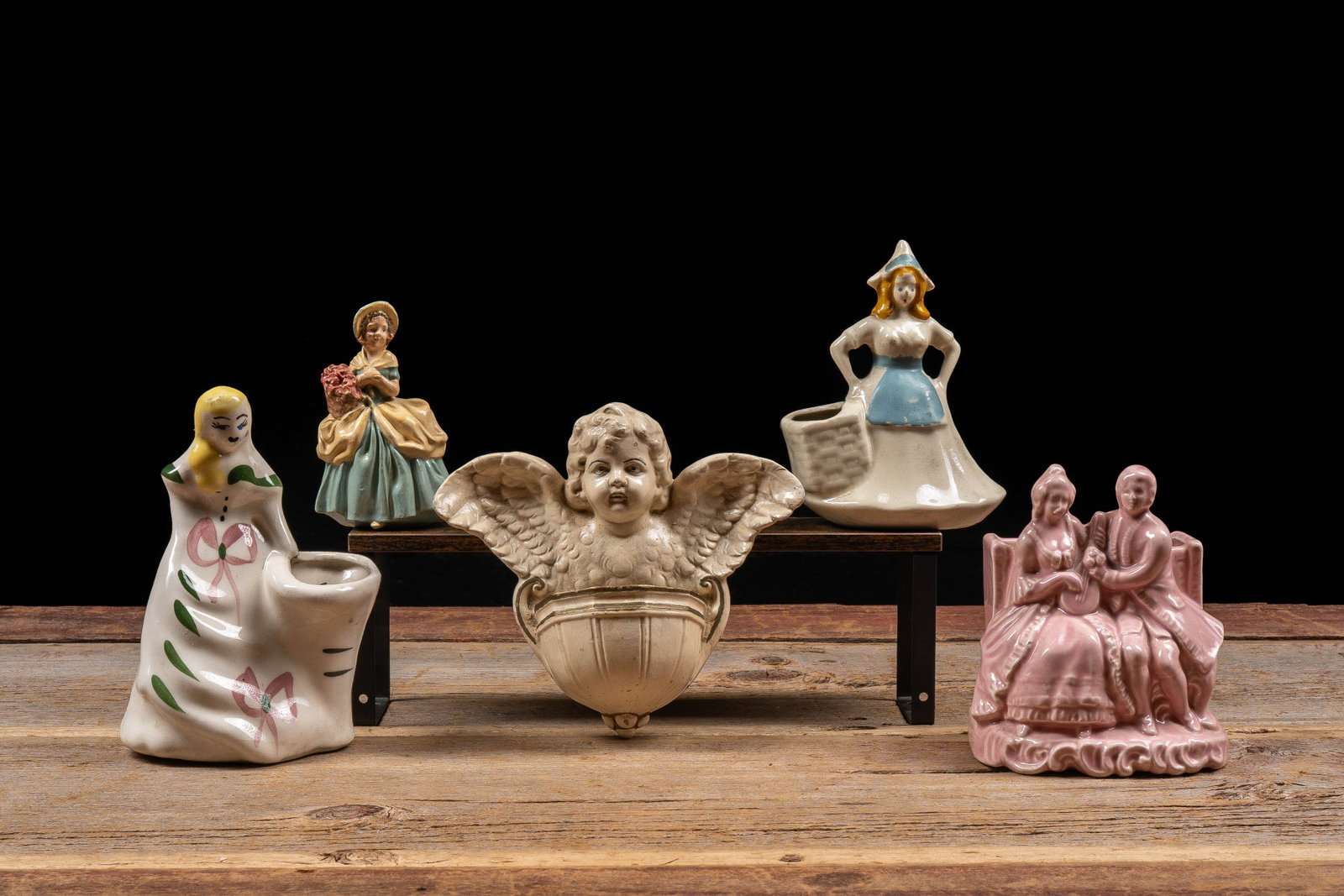 White Angel Holy Water Font Figurine Group: **NOTE: Any shipping quotes provided on this screen or on your Live Auctioneers invoice are provided by Live Auctioneers. In-house shipping is available on all lots. For in-house shipping quotes,