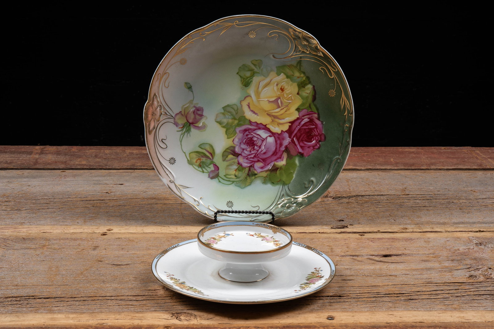 CT Altwasser Rose Plate and Nippon Two Tiered Tray (1 of 8)