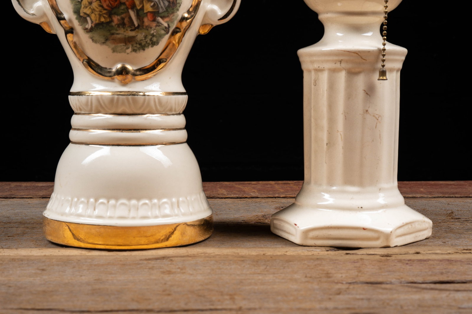 Two White Ceramic Table Lamps - 5