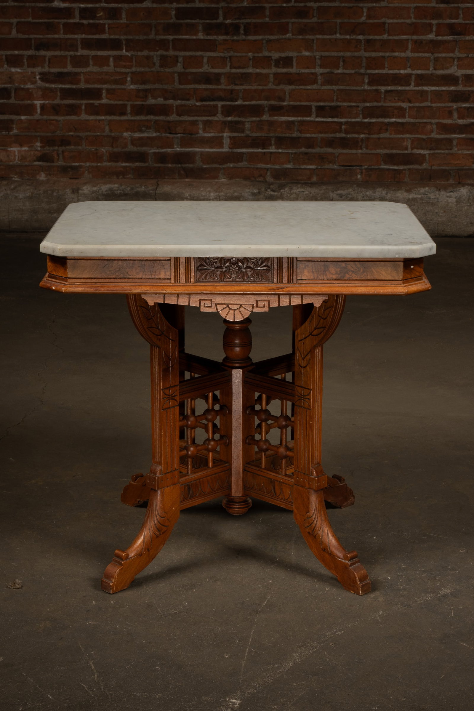 Victorian Rectangular Marble Top Parlor Table: **NOTE: Any shipping quotes provided on this screen or on your Live Auctioneers invoice are provided by Live Auctioneers. In-house shipping is available on all lots. For in-house shipping quotes, plea