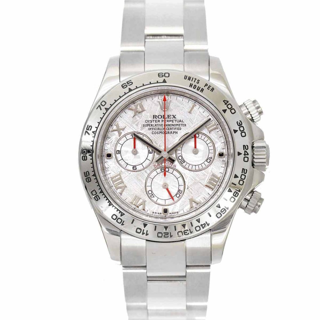ROLEX Daytona 116509 Serial M 750 WG Chronograph Meteorite Dial Mens: Condition:Pre-ownedBrand:ROLEXRefNumber:116509 (Serial M)Movement:AutomaticMaterial:750 White GoldDepartment:MenCaseSize Length:47mm(included lag)CaseSize Width:39mm(not included crown)CaseSize Depth: