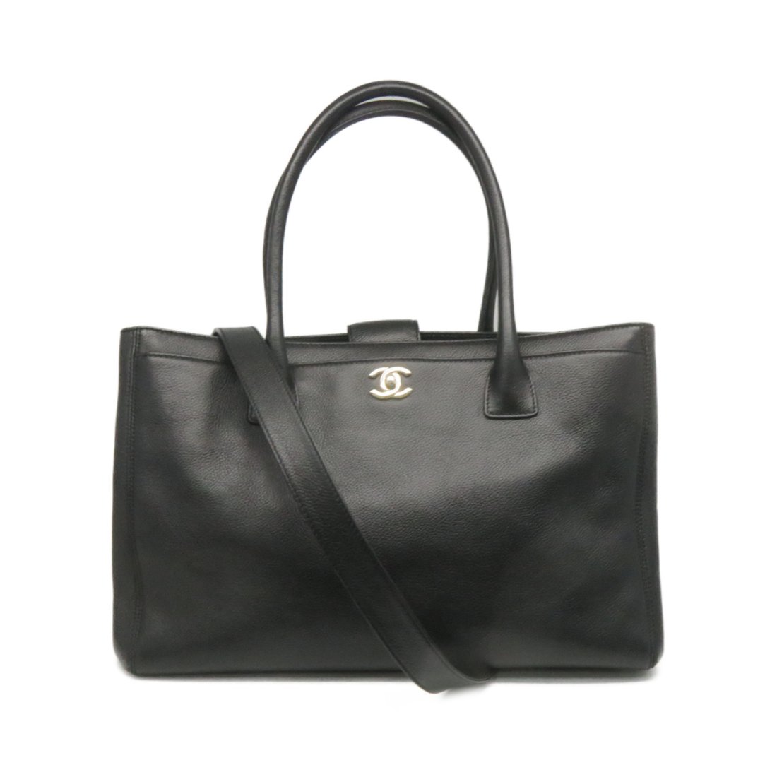 Chanel SHW CC Tote Bag Shoulder Bag Black Calfskin Leather Black: Condition: Pre-ownedBrand Name: CHANELItem Name: Chanel SHW CC Tote Bag Shoulder Bag Black Calfskin Leather BlackColor: BlackÃ—BlackMaterial: Calfskin (cowhide)Size: W:35cmH:22.5cm x D:15cm(W:13.8"