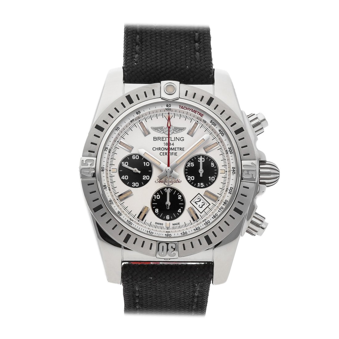 Breitling Chronomat 44 Airborne Auto Steel Mens Watch Date Chrono AB01154G/G786: Condition:Pre-ownedBrand:BreitlingMovement:AutomaticCase Size:44mmHour Markers:IndexWatch Shape:RoundCaseback:SolidFeatures:Chronograph, Date, TachymeterGender:MenBand Material:Fabric/canvasBand Color