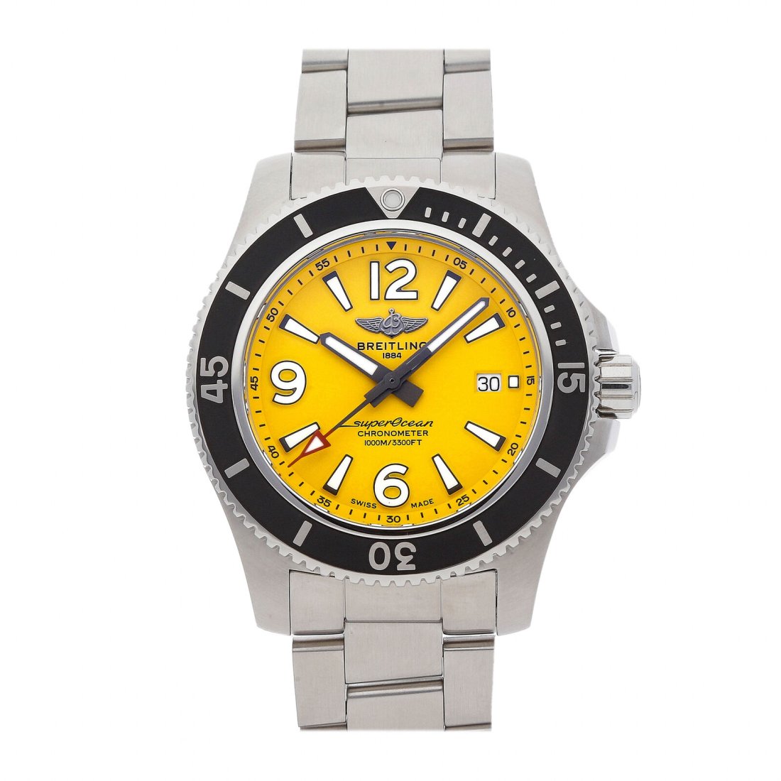 Breitling Superocean Automatic 44mm Steel Mens Bracelet Watch A17367021I1A1: Condition:Pre-ownedBrand:BreitlingMovement:AutomaticCase Size:44mmHour Markers:Arabic Numerals, IndexWatch Shape:RoundCaseback:SolidFeatures:Calendar, DateGender:MenBand Material:Stainless SteelBand C